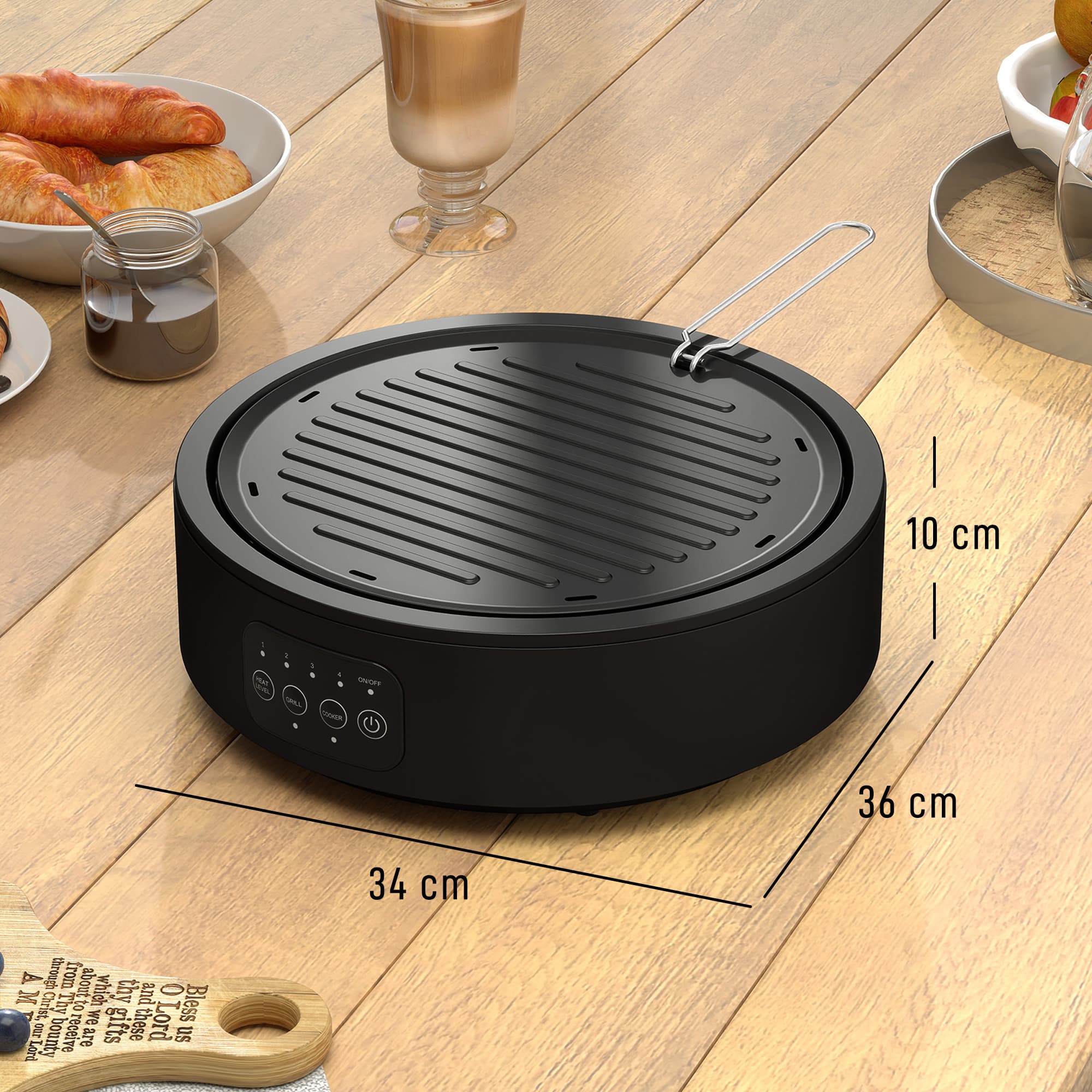 Electric Ceramic Hob With Built-In Grill Plate - image 1