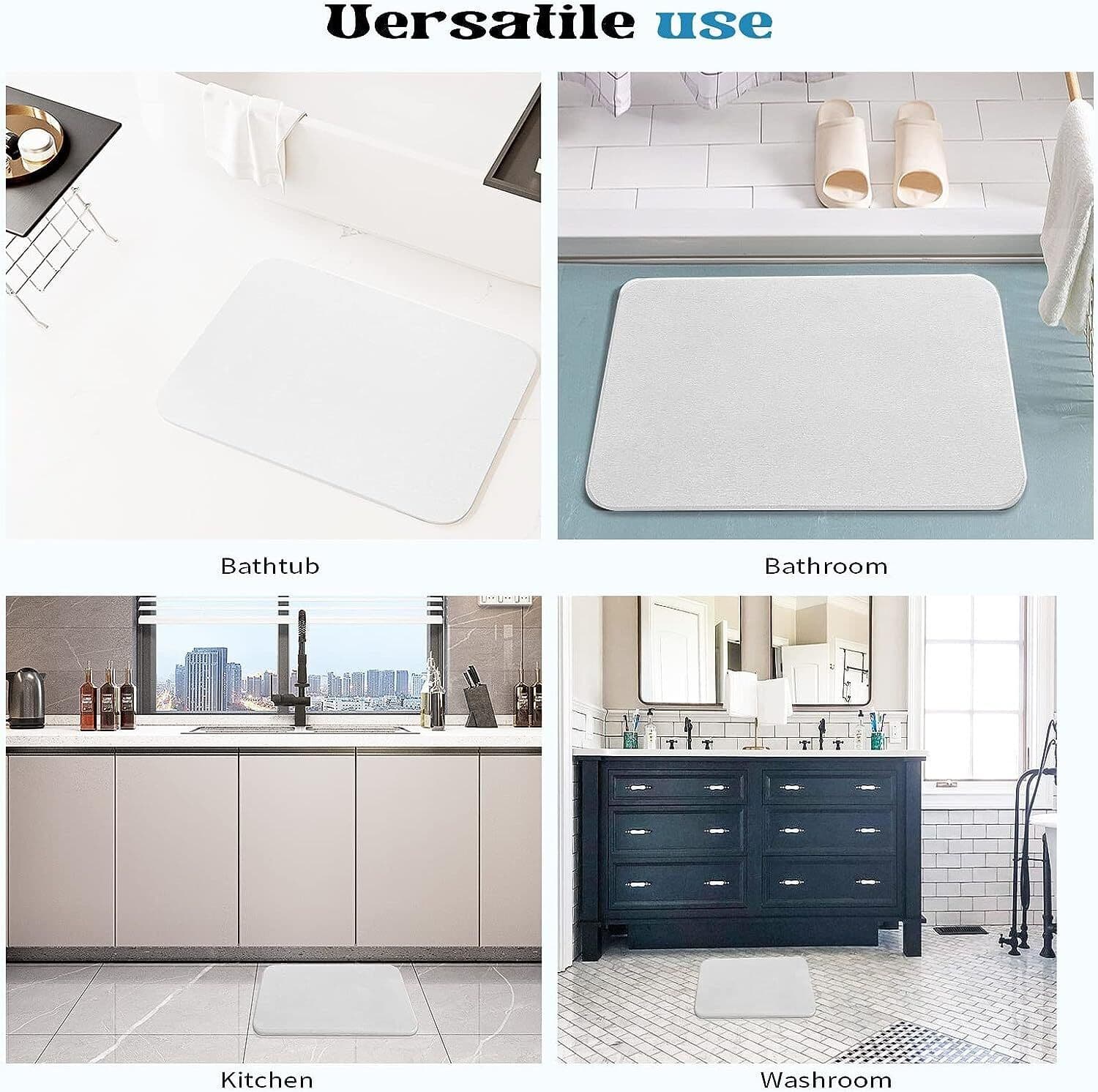 Absorbent Diatomite Bath Mat for Safer Bathroom Steps - image 1