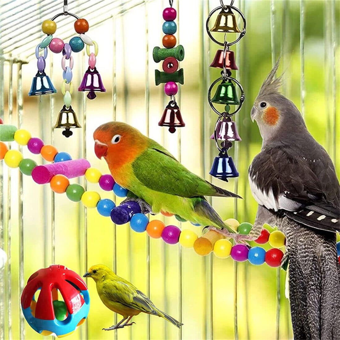 21-Piece Bird Toy Set for Budgies, Cockatiels & Parrots - image 7
