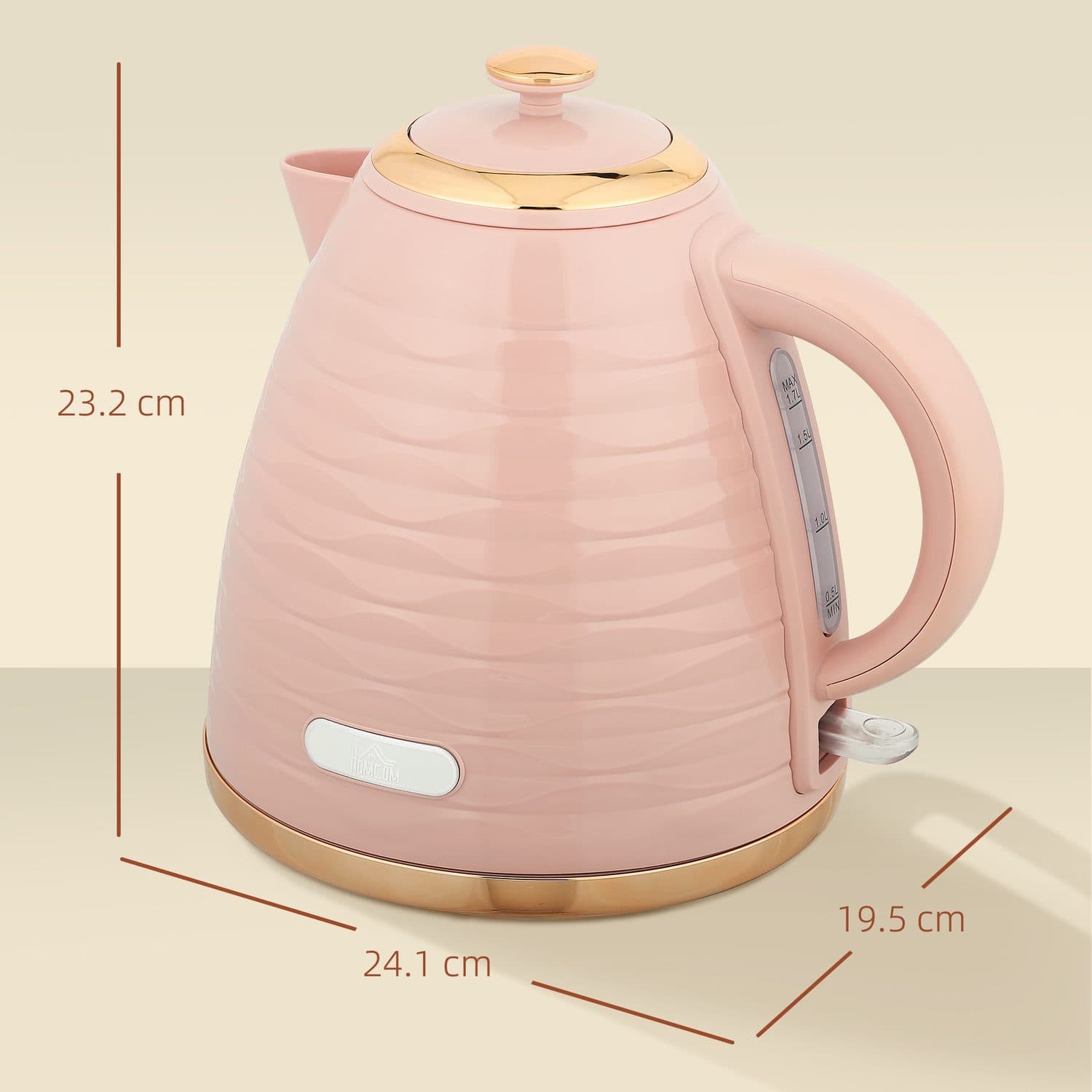 Pink 1.7L Honeycomb Rapid Boil Kettle - image 1
