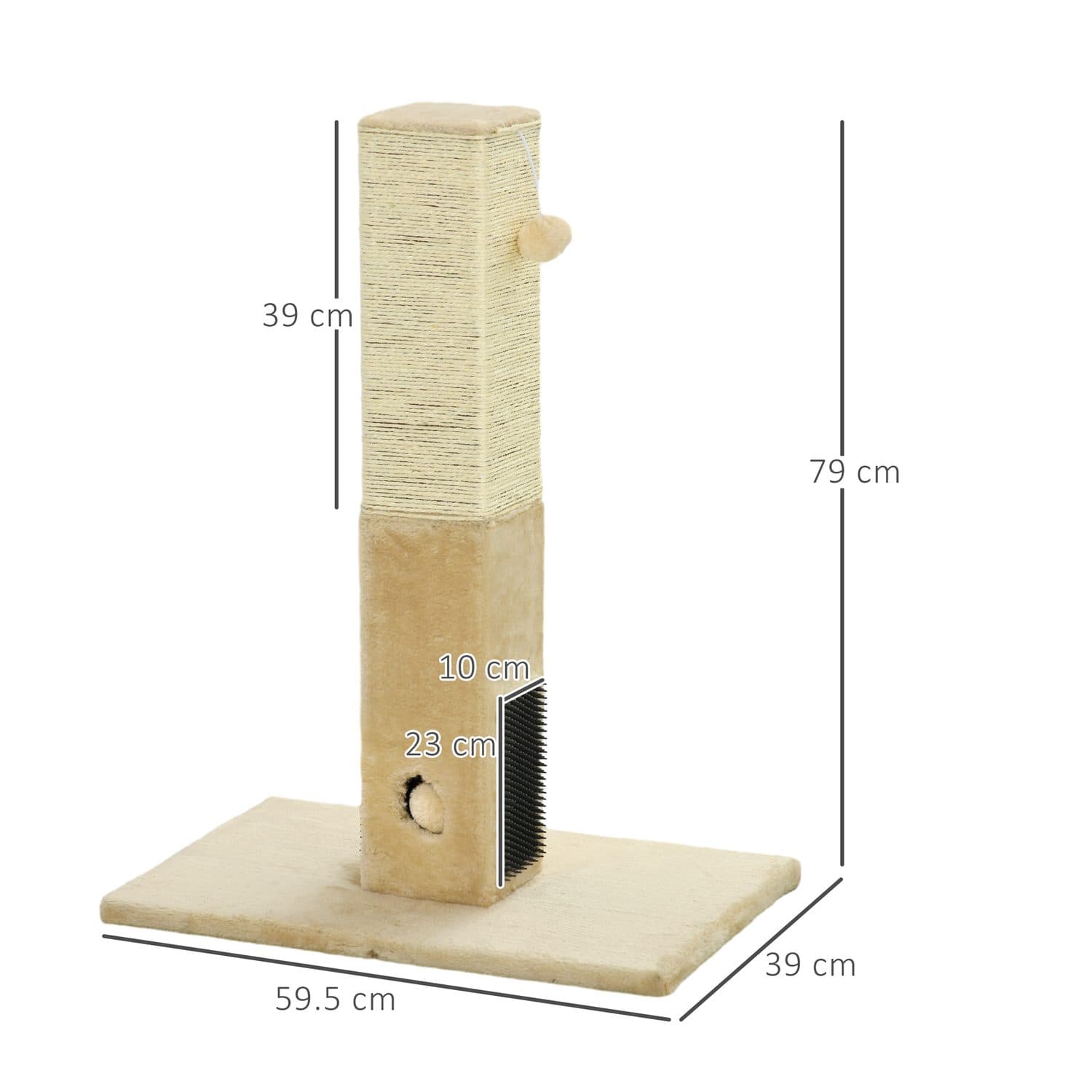 Beige Jute Cat Scratching Post for Daily Play - image 4