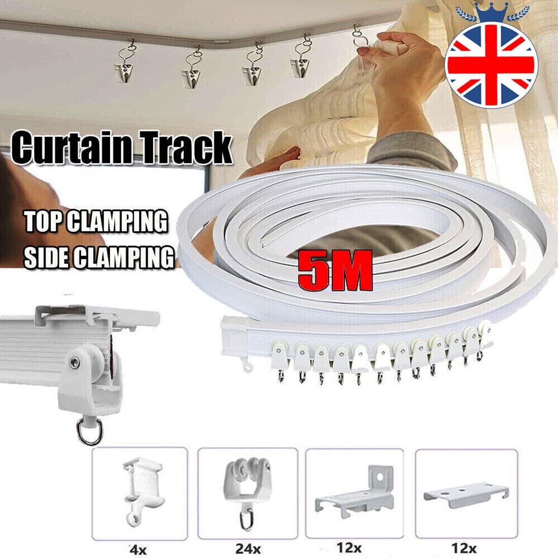 Hang Curtains on Any Wall Profile with a 5m Flexible Track - image 5