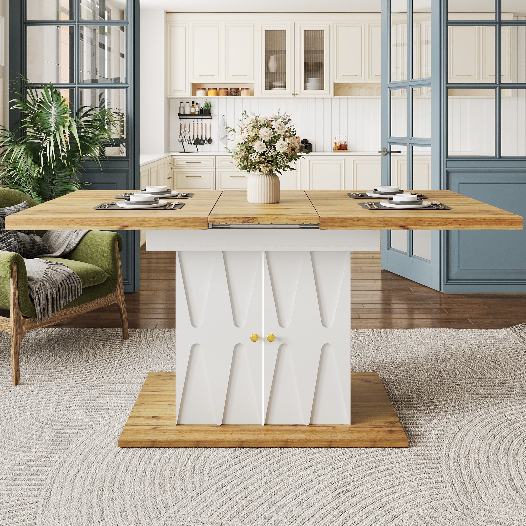 Smart Extendable Dining Table with Hidden Leg Storage - image 5
