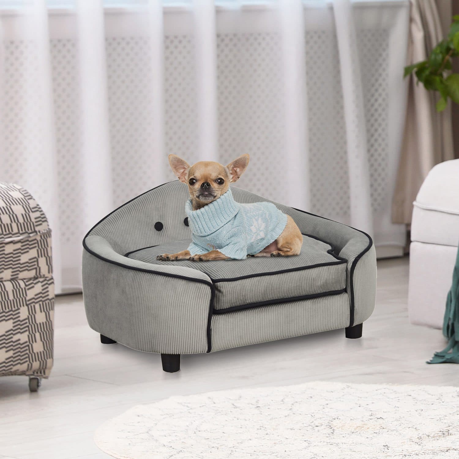 PawHut Grey Pet Sofa - image 4