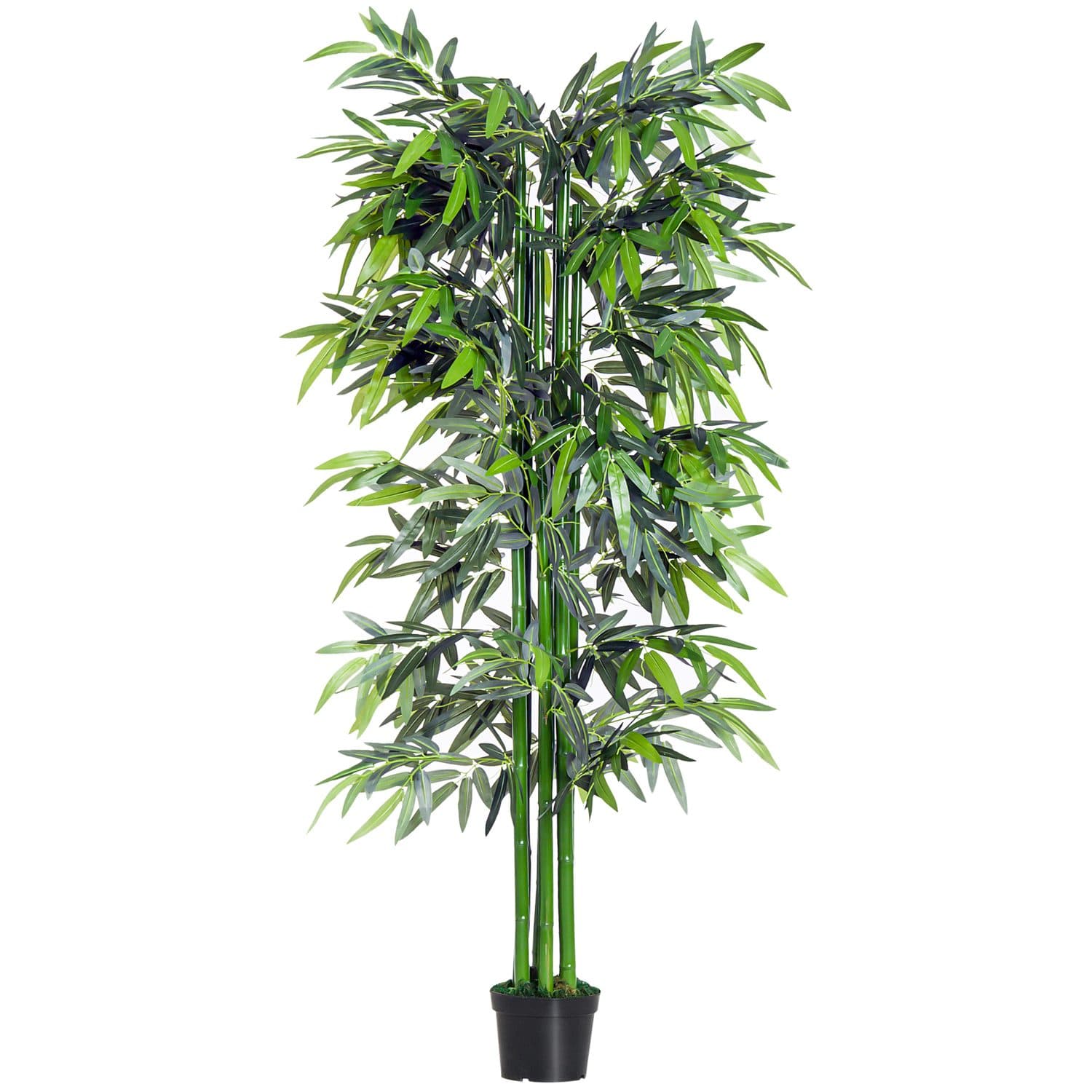 Lifelike 6ft Artificial Bamboo - Green Bamboo Black Pot