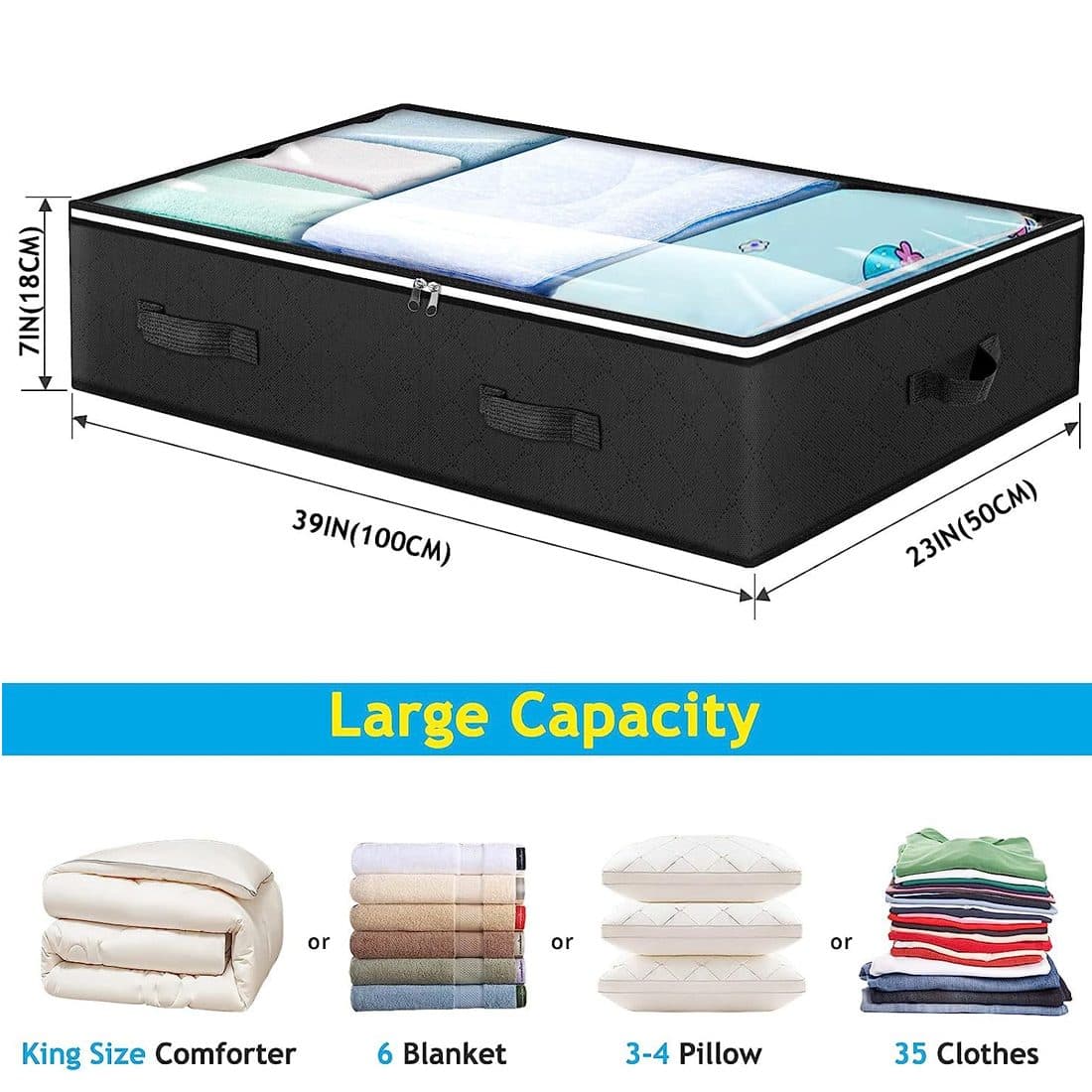 Reclaim Under-Bed Space with 90L Zip-Up Storage Bags - image 5