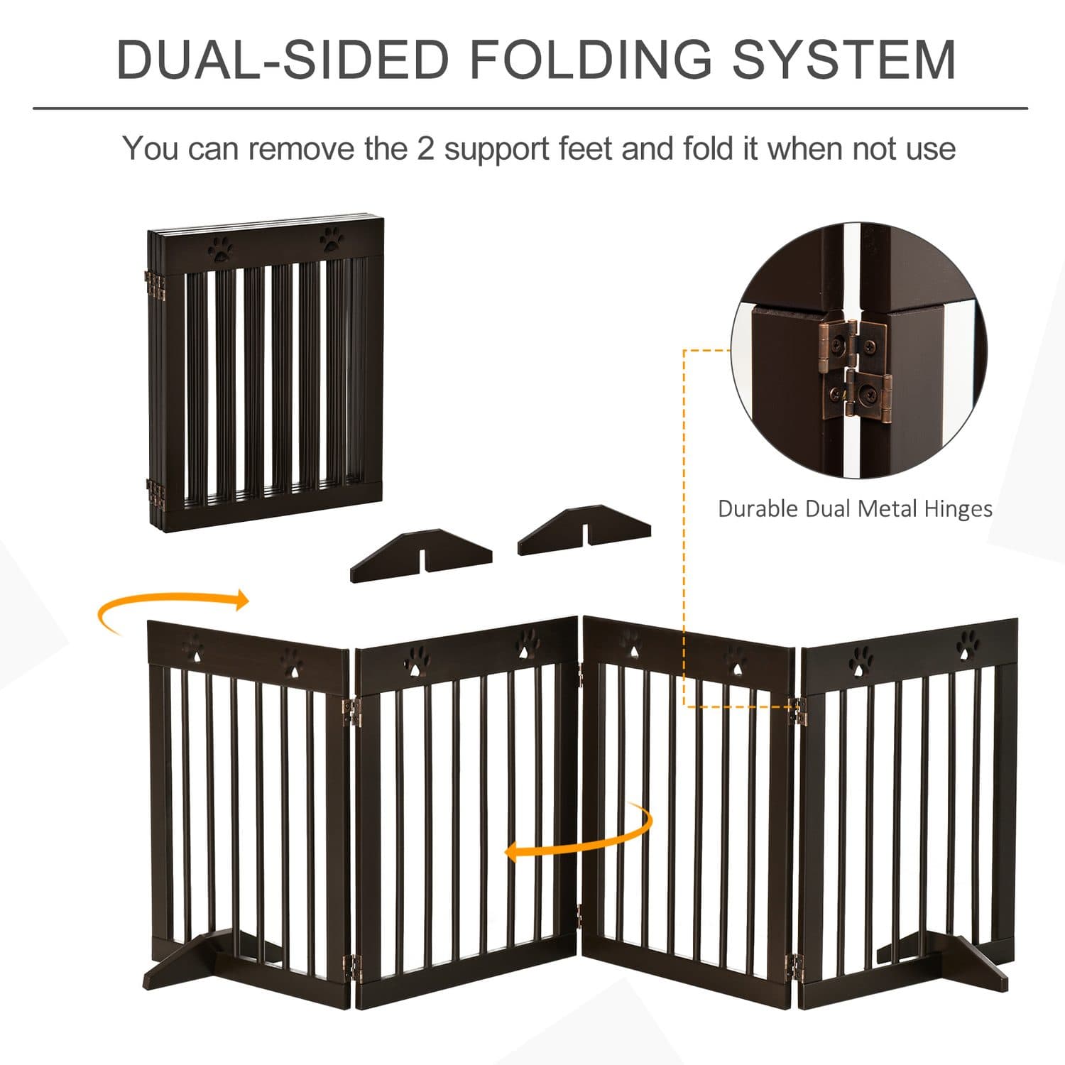 PawHut Freestanding Pet Gate for Doorways & Stairs - image 1