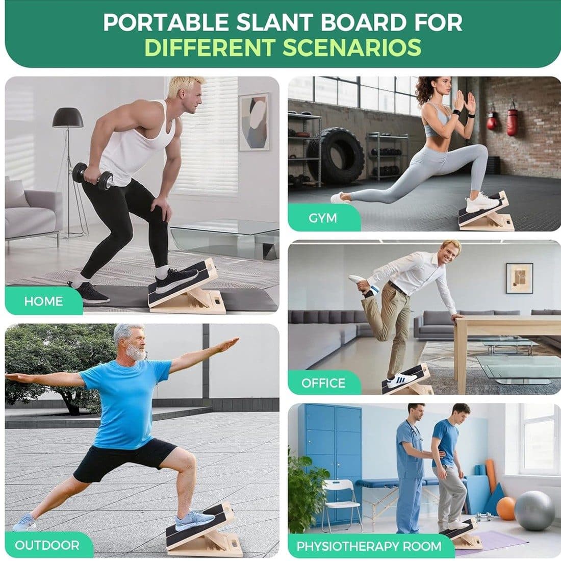 Foldable Wooden Calf Stretcher Slant Board - image 2