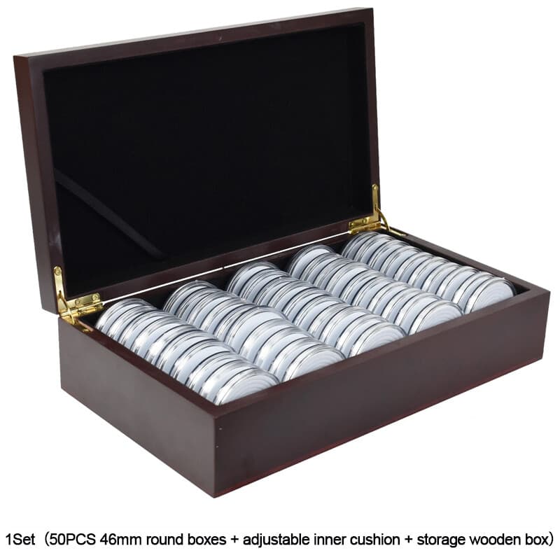 Display and Protect 50 Coins in a Wooden Collector's Case - image 7