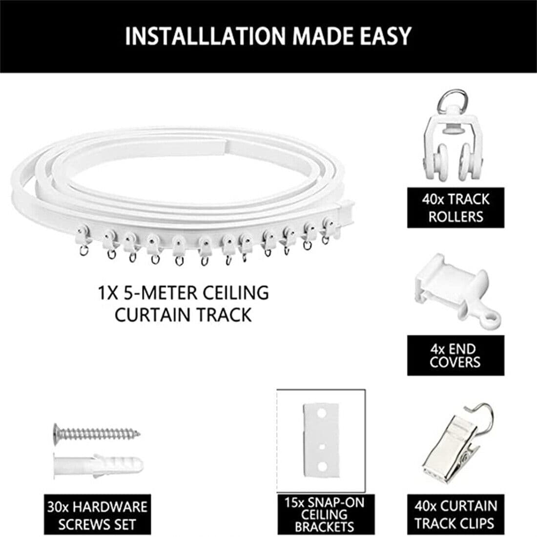 Hang Curtains on Any Wall Profile with a 5m Flexible Track - image 3