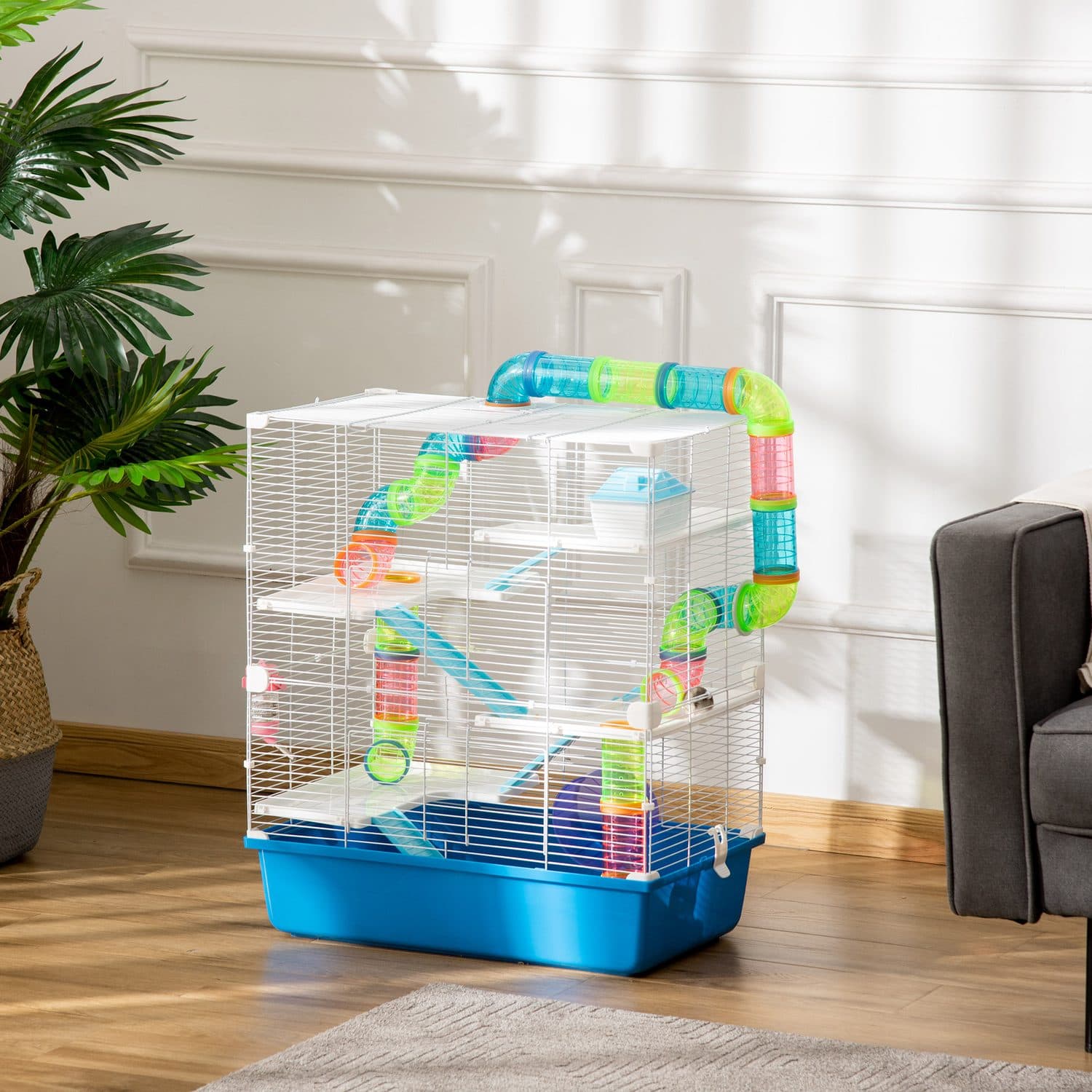 PawHut Hamster and Gerbil Cage, 59L x 36W x 69H cm - image 2