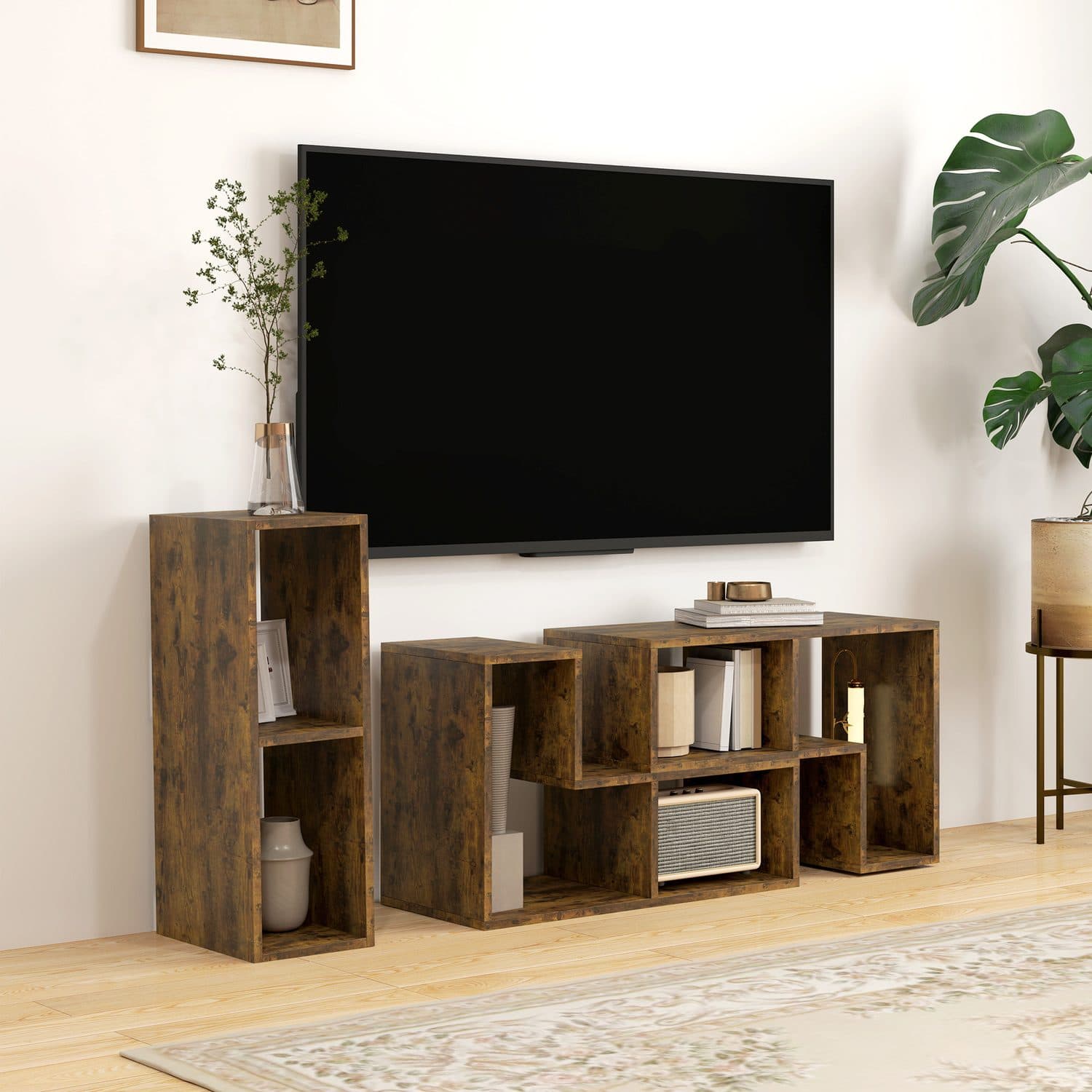 Customise Your Space with the Modular Rustic Brown TV Stand - image 2