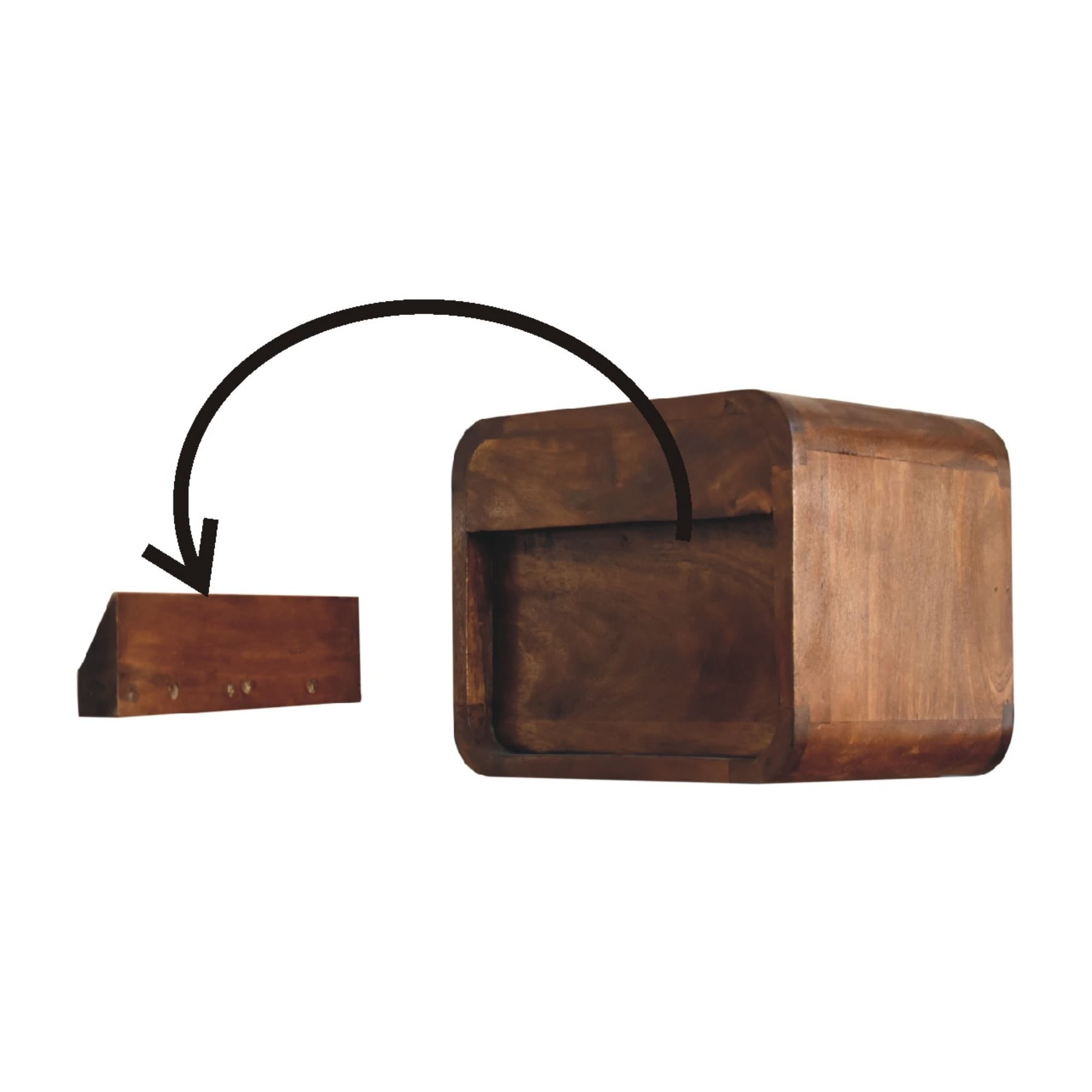 Solid Mango Wood Floating Bedside - image 4