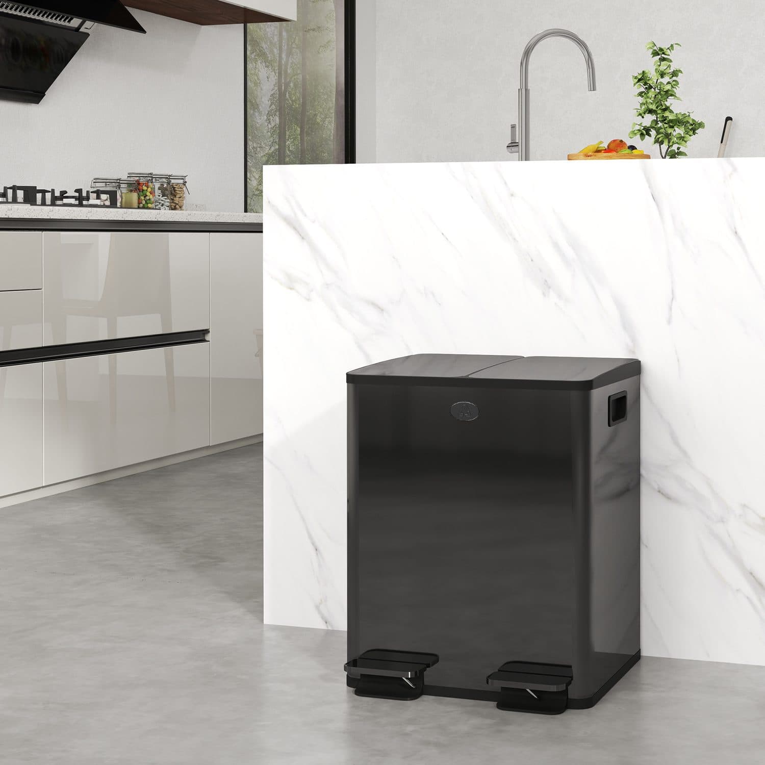 40L Dual Pedal Bin for Sorted Kitchen Waste - image 3