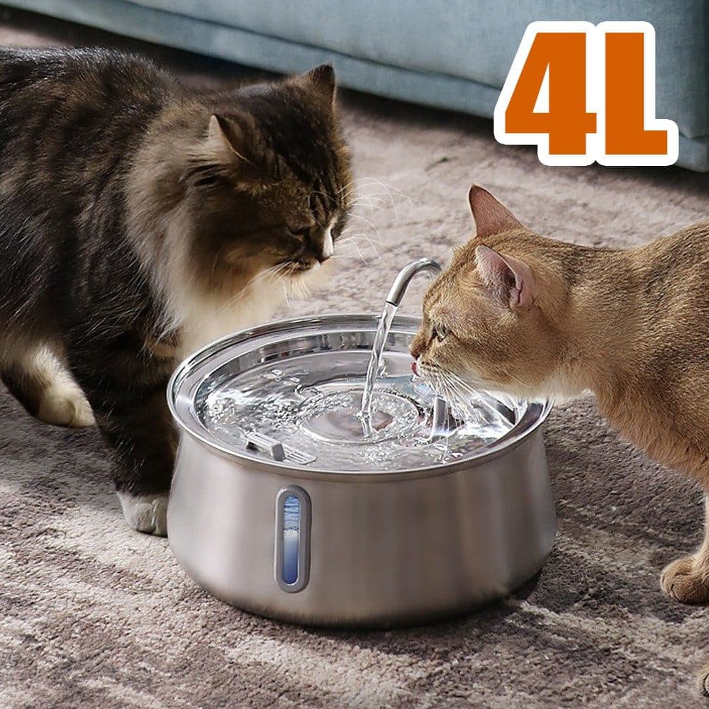 4L Stainless Steel Pet Water Fountain with LED & Multi-Filter - image 2