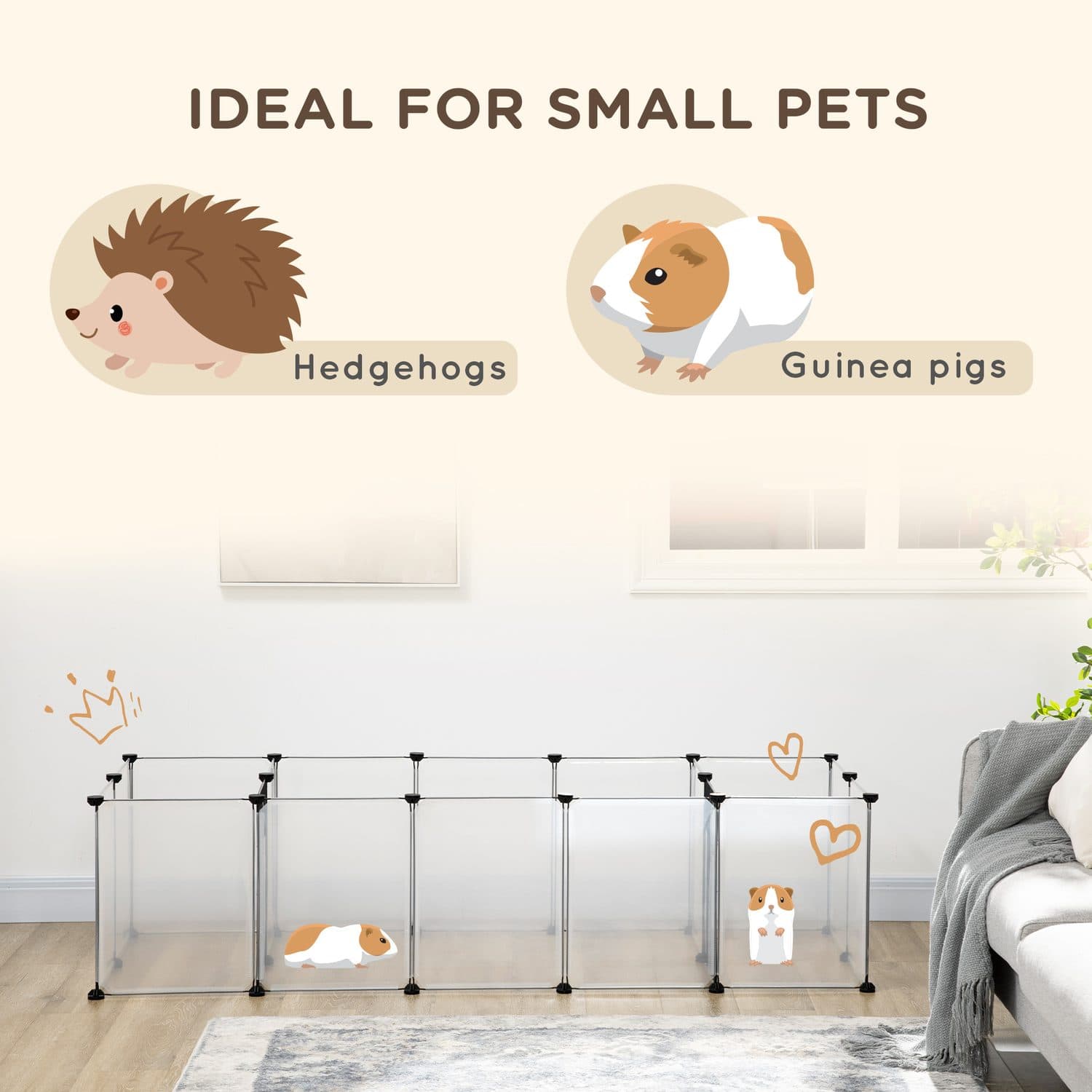 PawHut 18-Panel DIY Playpen for Guinea Pigs and Hedgehogs - image 2