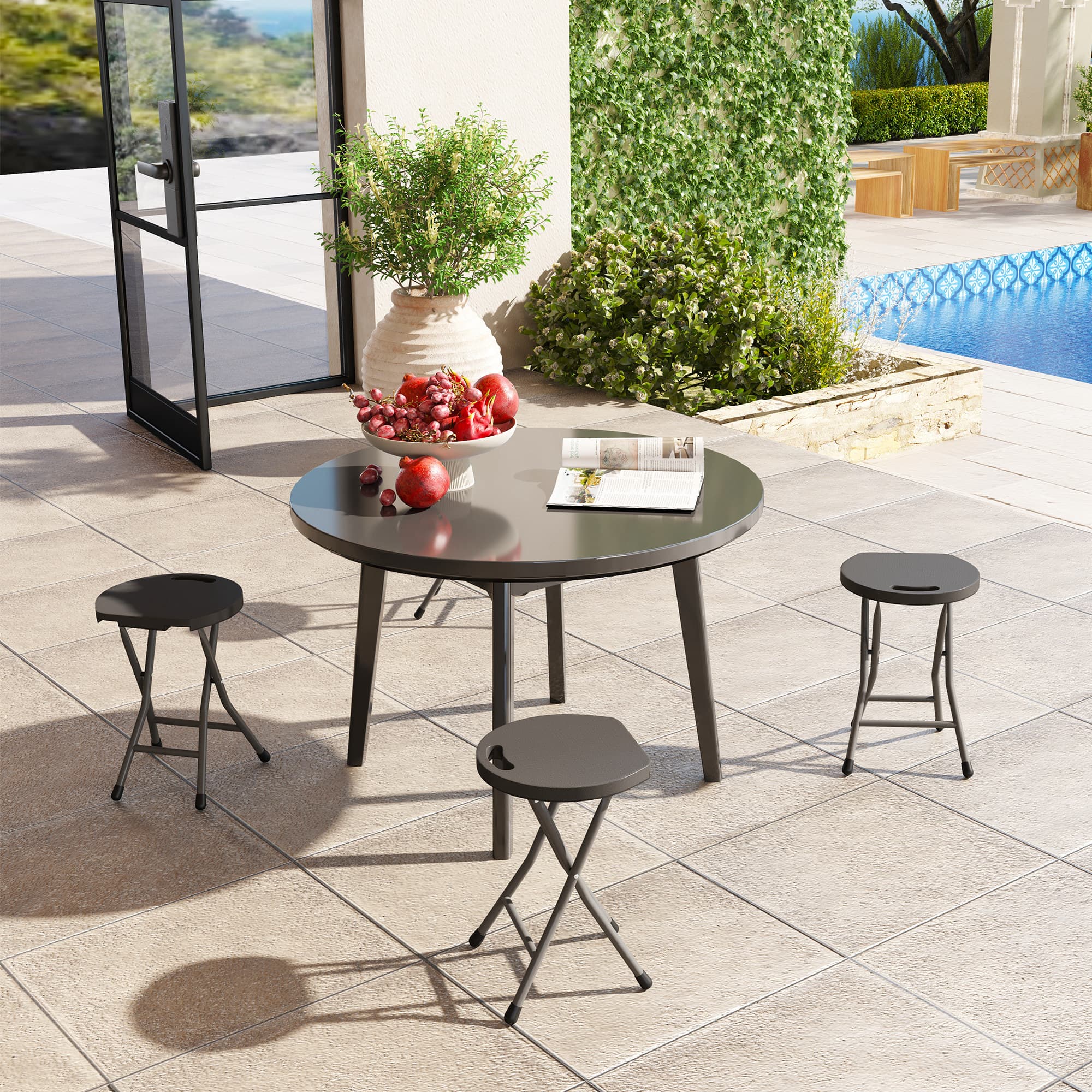 Four Folding Stools Ready to Go Wherever You Need Them - image 1