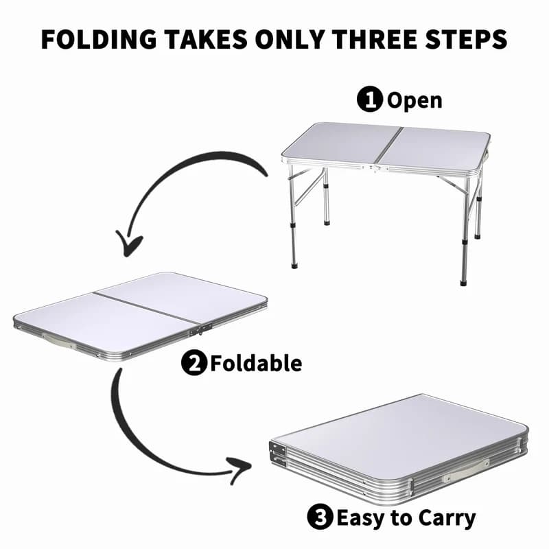 Set up a sturdy folding table wherever you need it - image 1