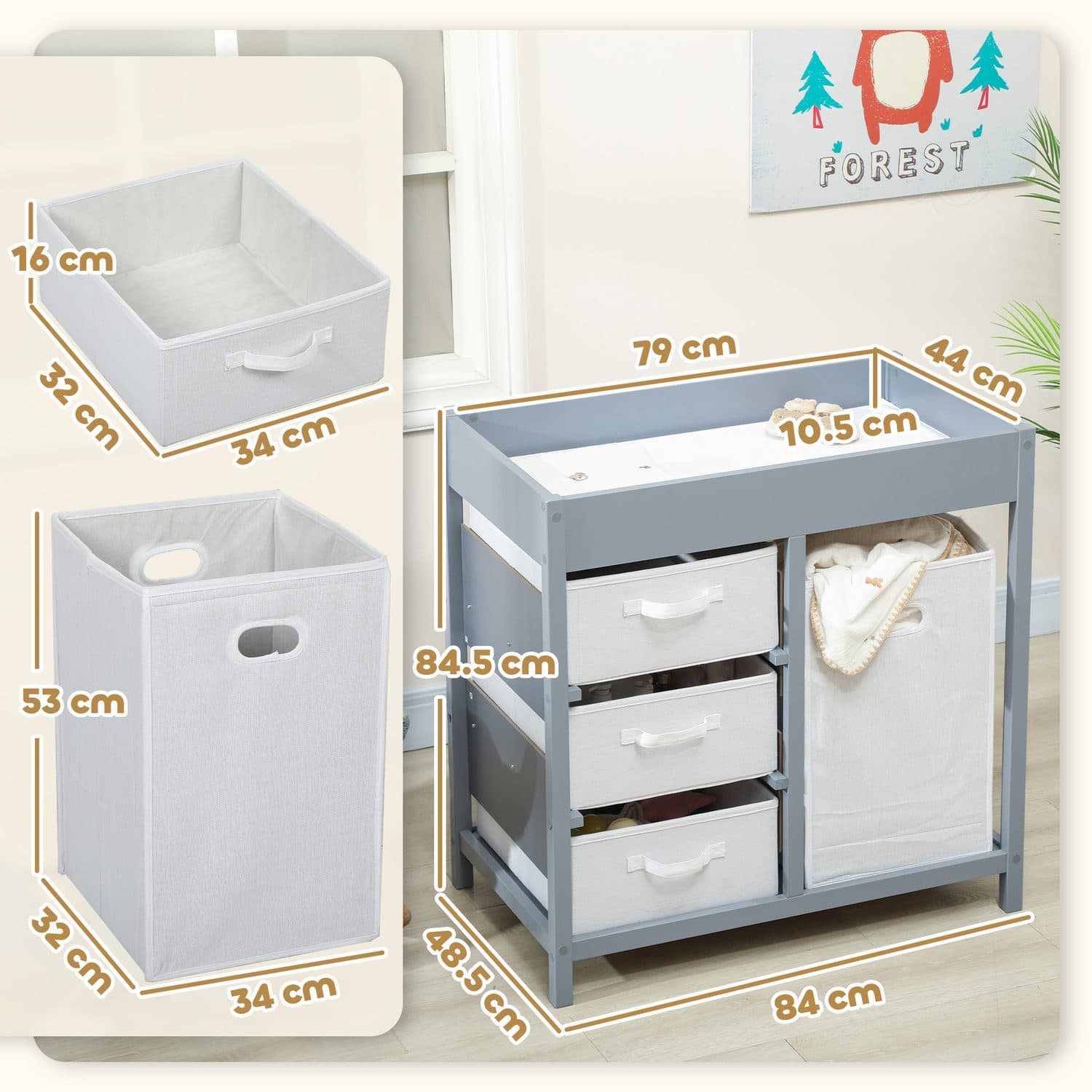Grey 4-Drawer Unit - image 4
