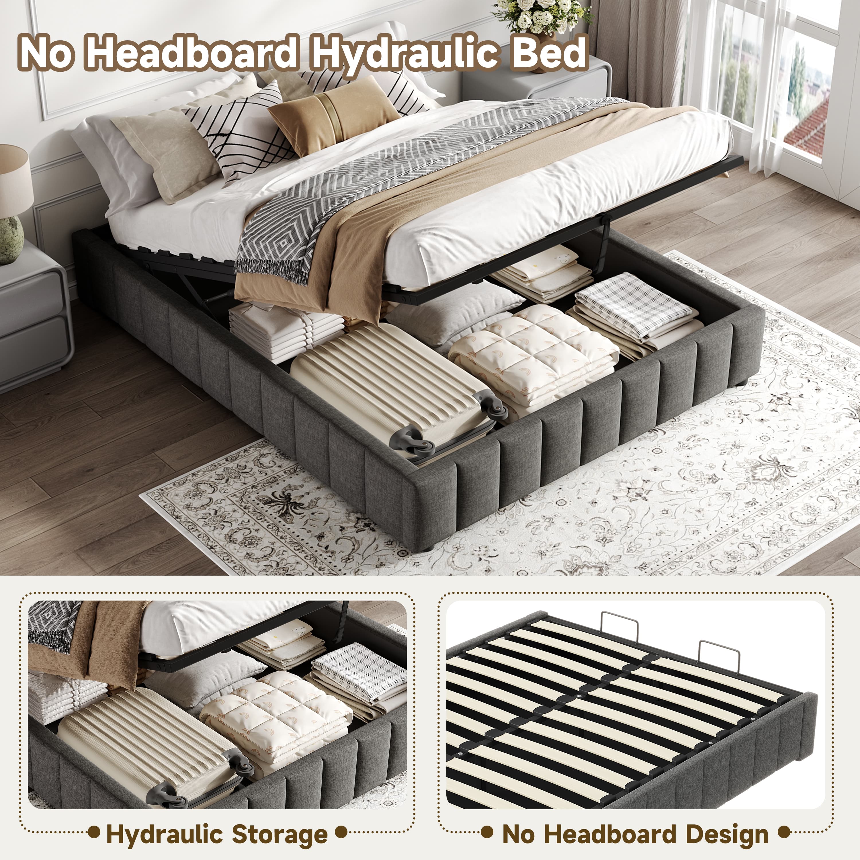 Stylish Double Ottoman Storage Bed - image 2