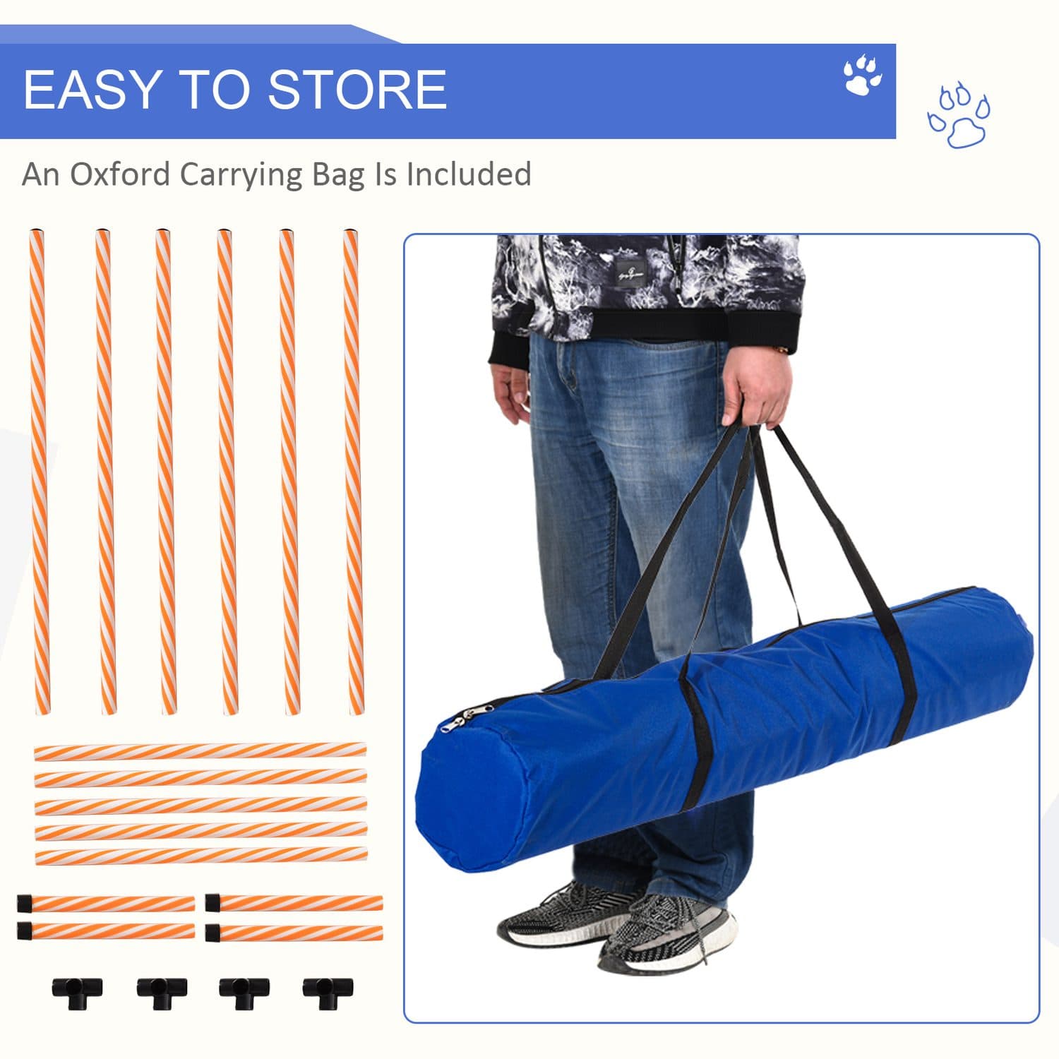 PawHut Weave Poles Set for Outdoor Dog Agility Training - image 3