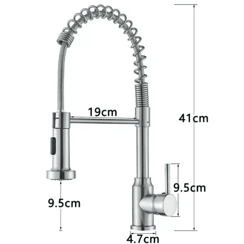 Pull Out Kitchen Mixer Tap with Flexible Spring Spout - image 6