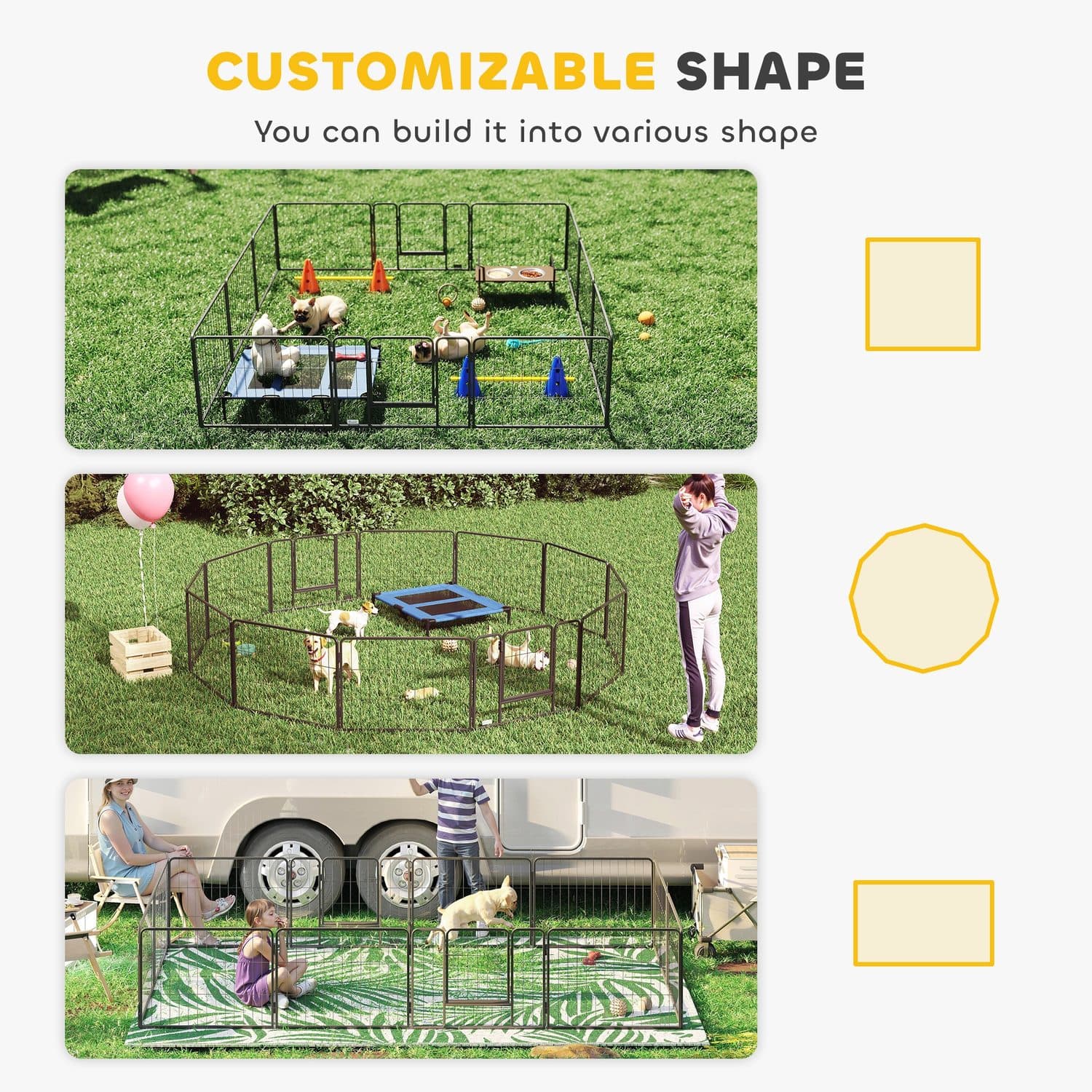 PawHut 12 Panel Heavy Duty Puppy Playpen, Silver - image 4