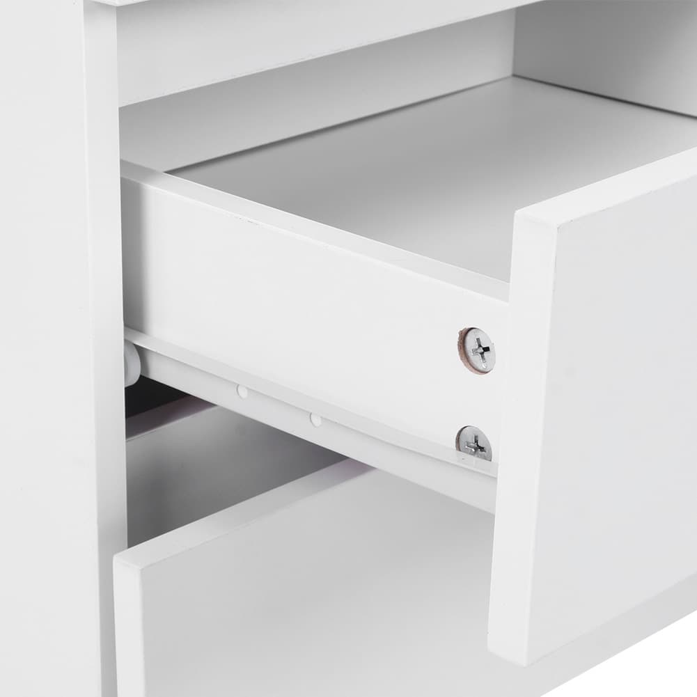 White Bedside Table with 3 Storage Drawers - image 7