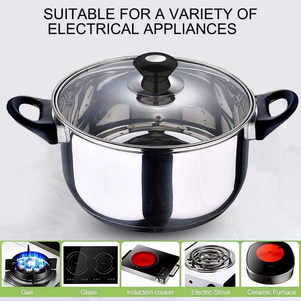 12-Piece Stainless Steel Pan Set with Reinforced Glass Lids - image 8