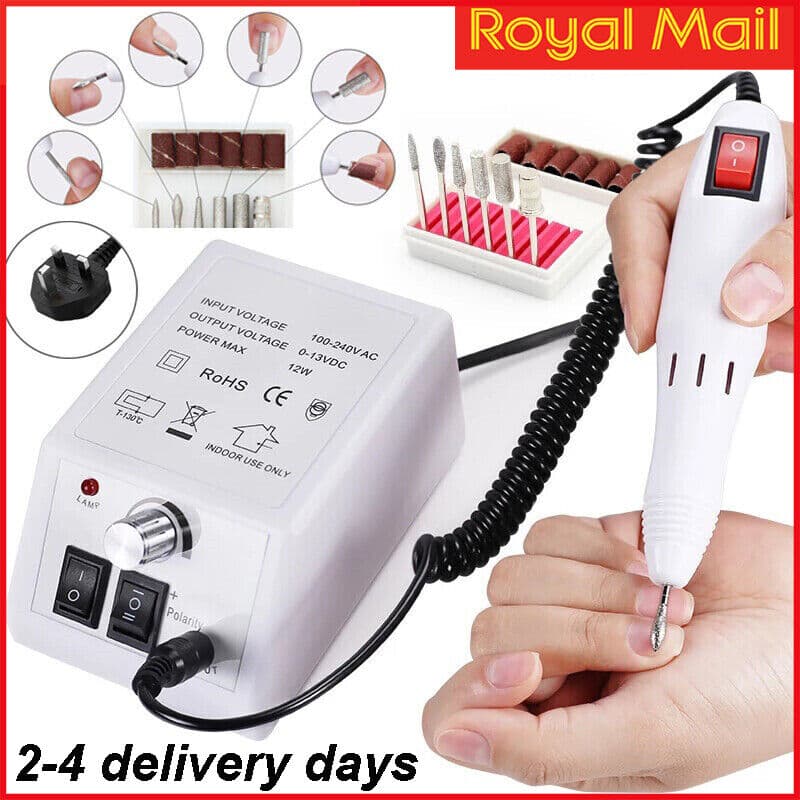 Electric Nail Drill Kit for Home Nail Care - White