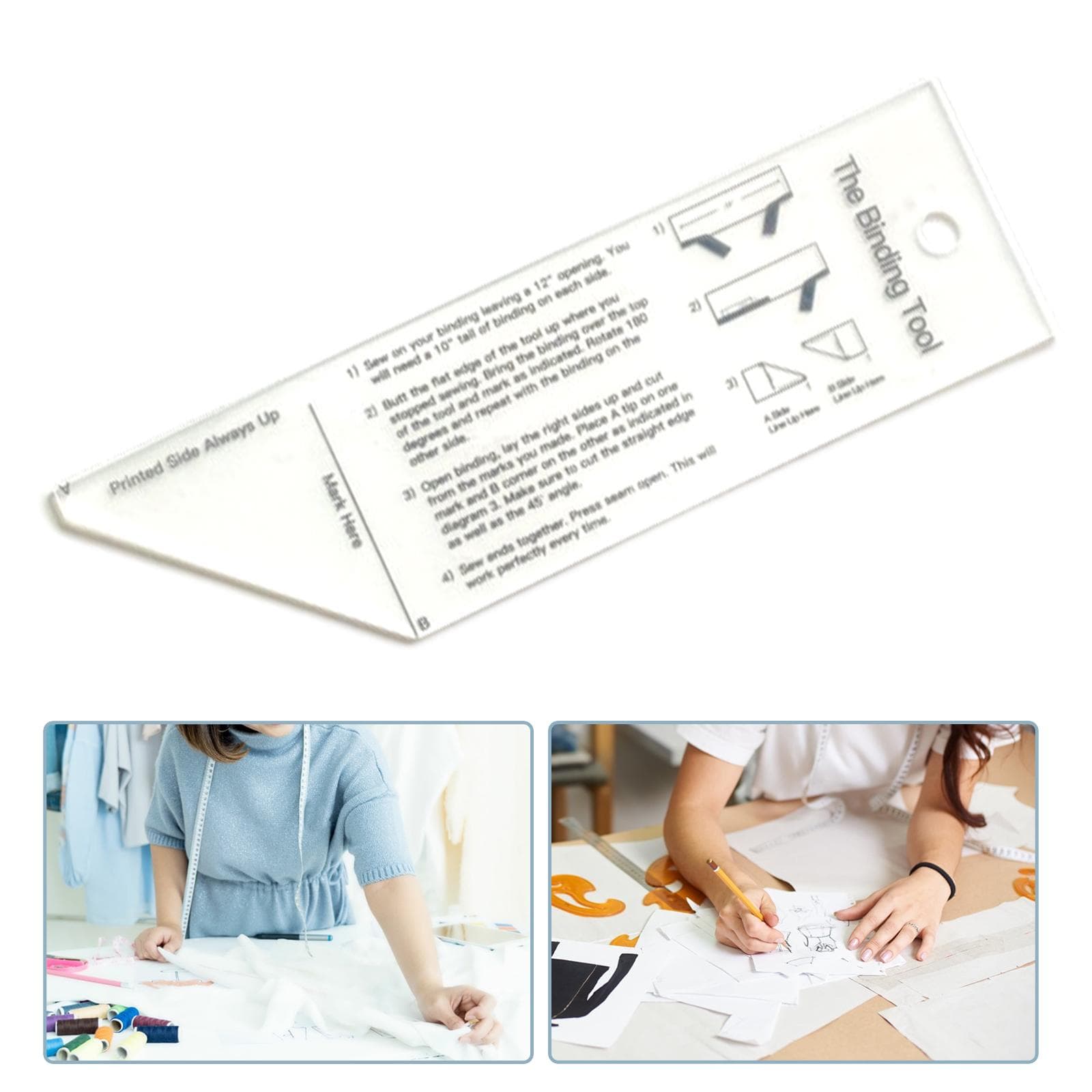 Acrylic Quilt Binding Tool for Perfect Mitered Corners - image 6