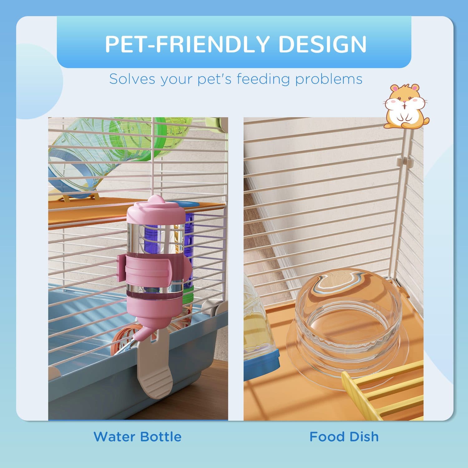 PawHut 5-Tier Hamster Cage Carrier Habitat - image 5