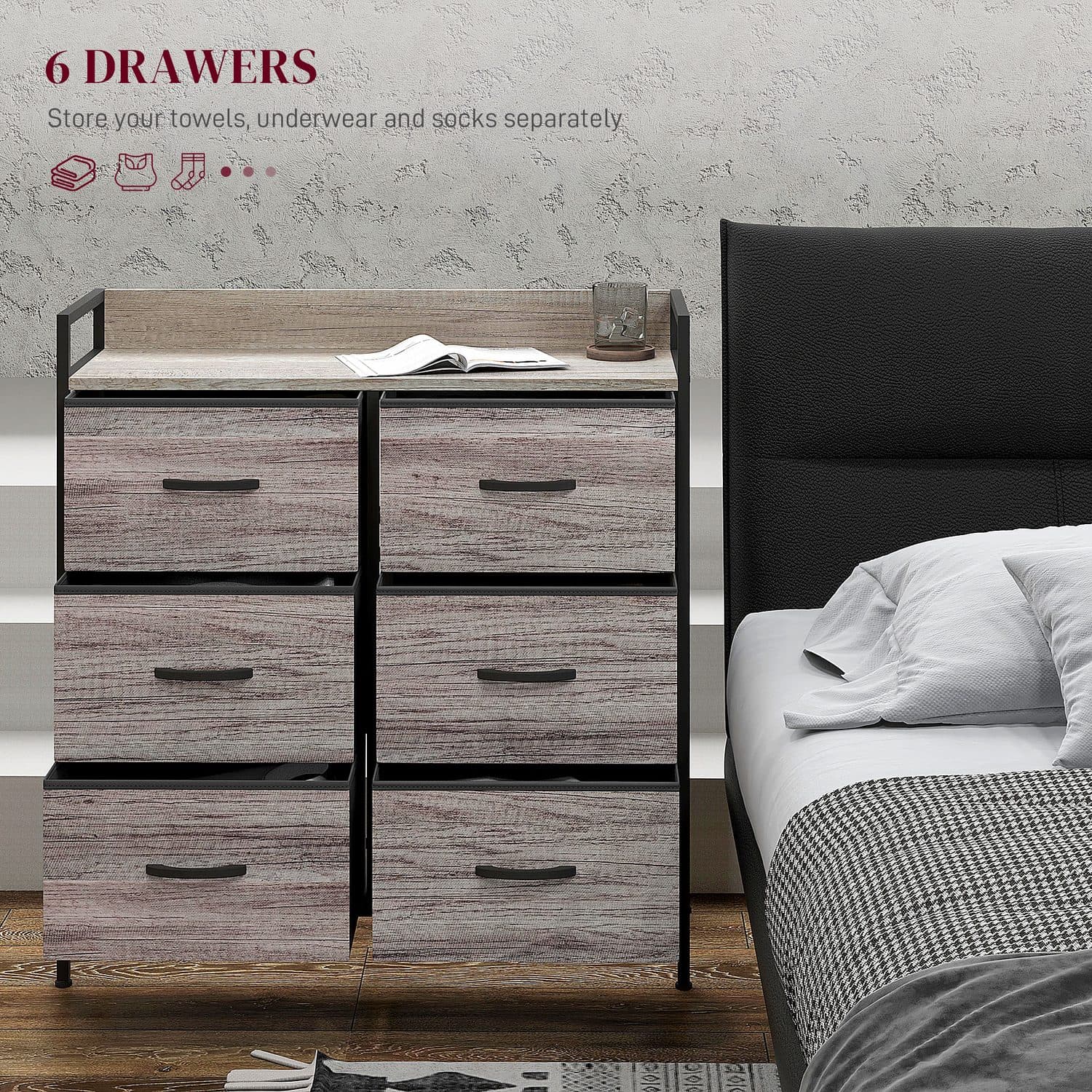 Rustic Six Drawer Storage Chest for Bedrooms - image 5