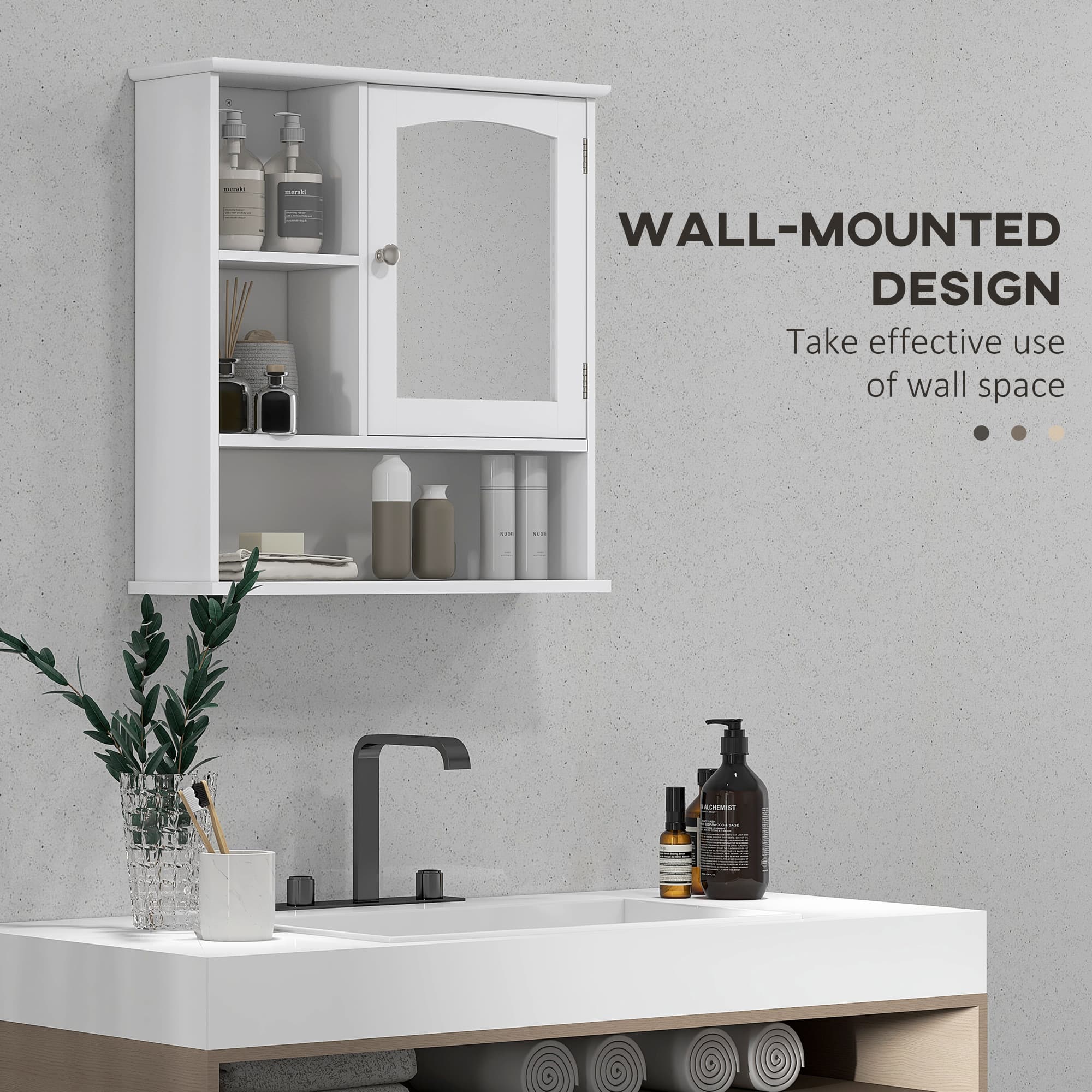 Wall-Mounted Bathroom Storage Cabinet with Mirror - image 3