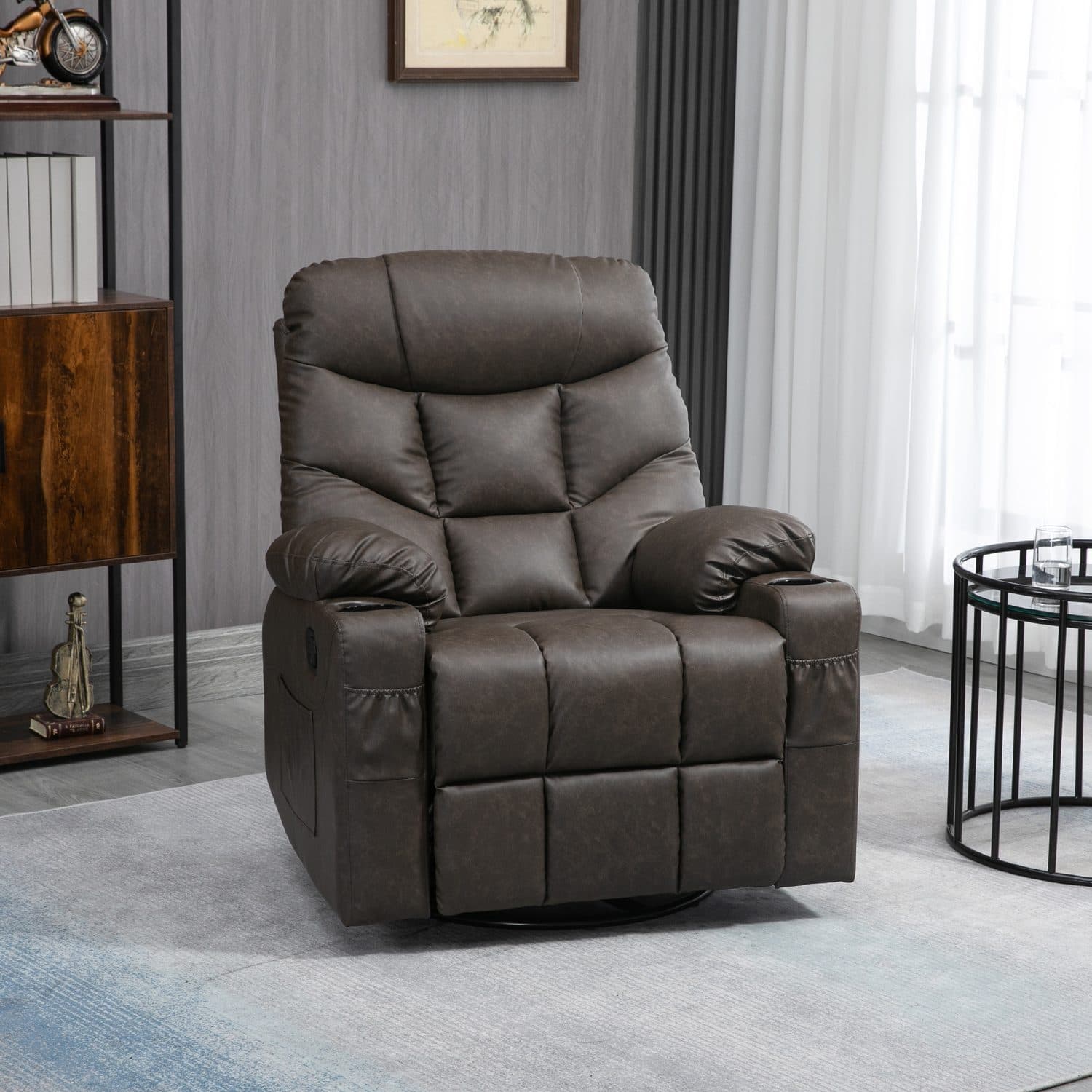 Sink Into Comfort with this Brown Faux Leather Recliner - image 2