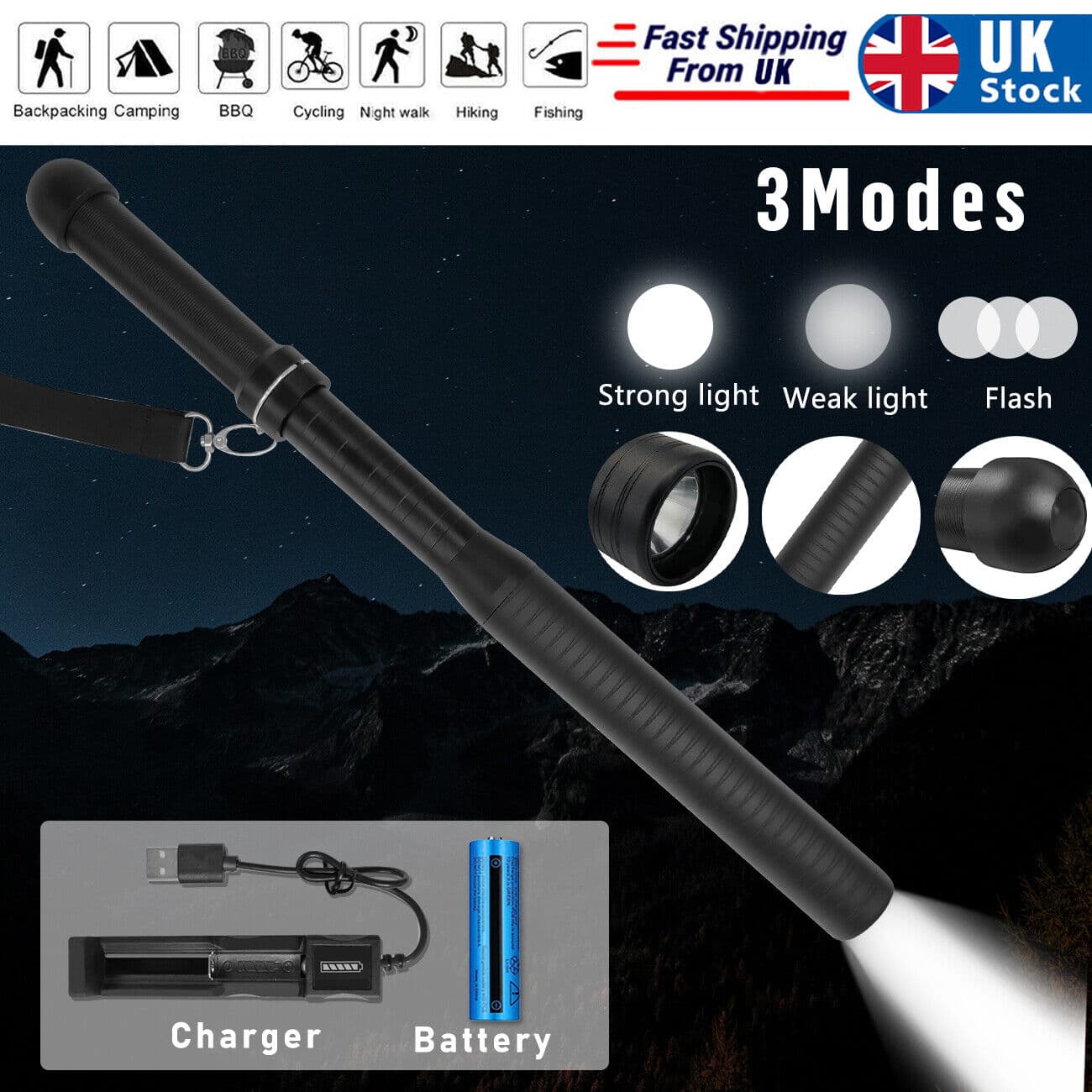 Carry a long LED torch with high, low and strobe modes - image 2