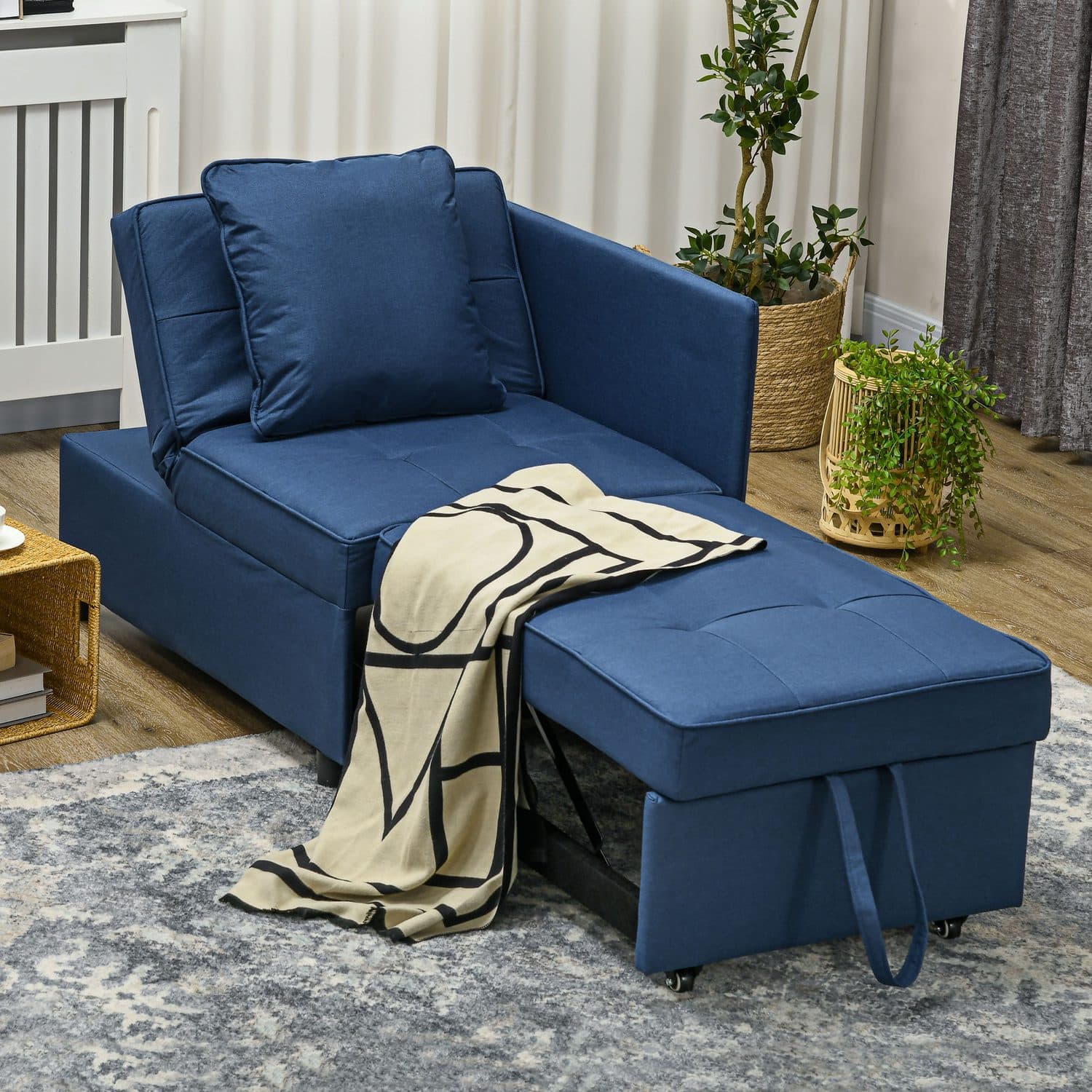 Blue 3-in-1 Single Sofa Bed - image 2