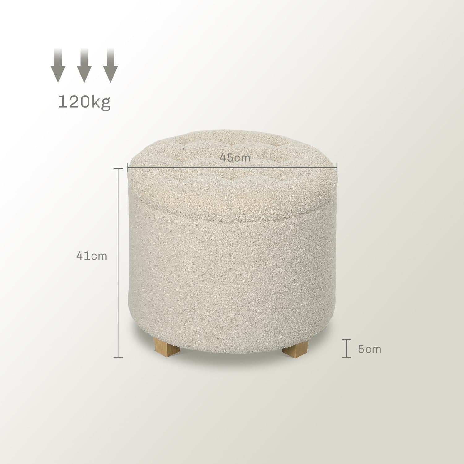 Teddy Fleece Storage Ottoman - image 2