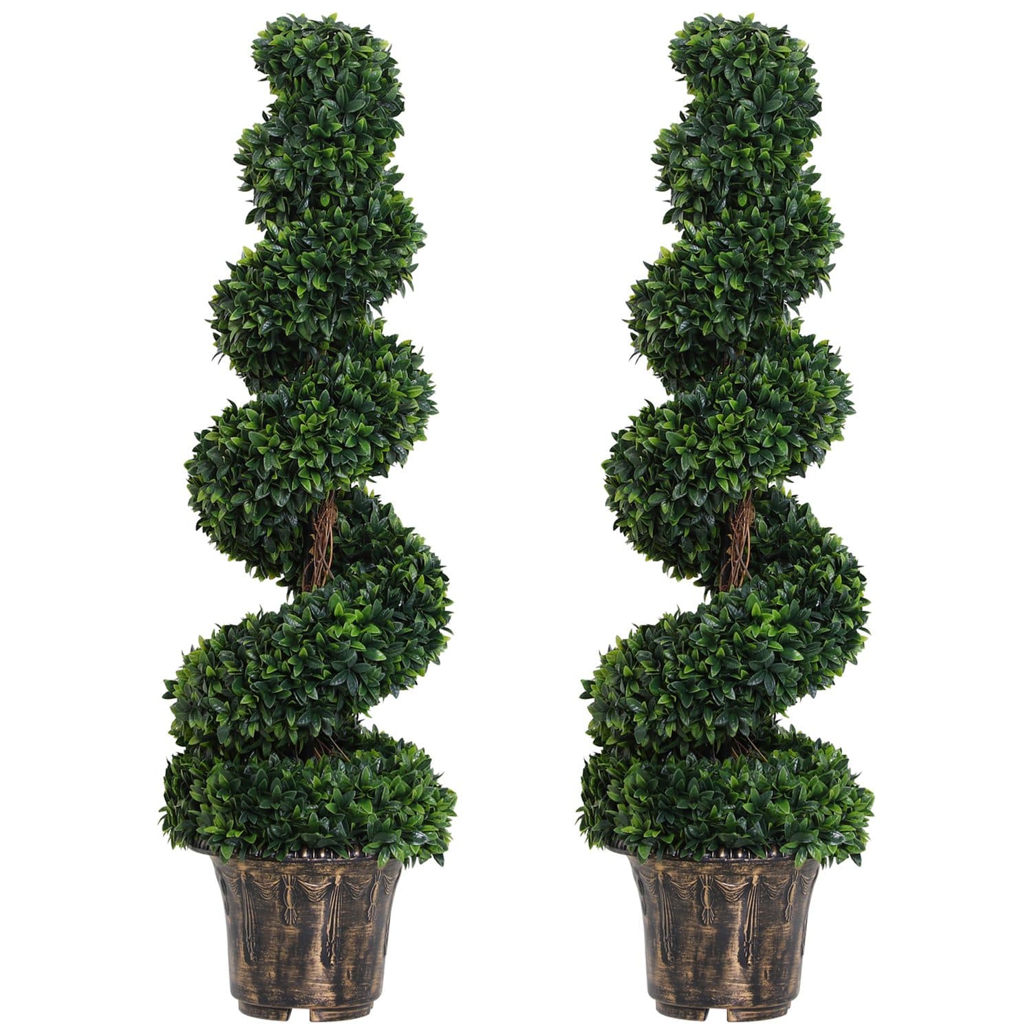 Two Artificial Spiral Trees - Green