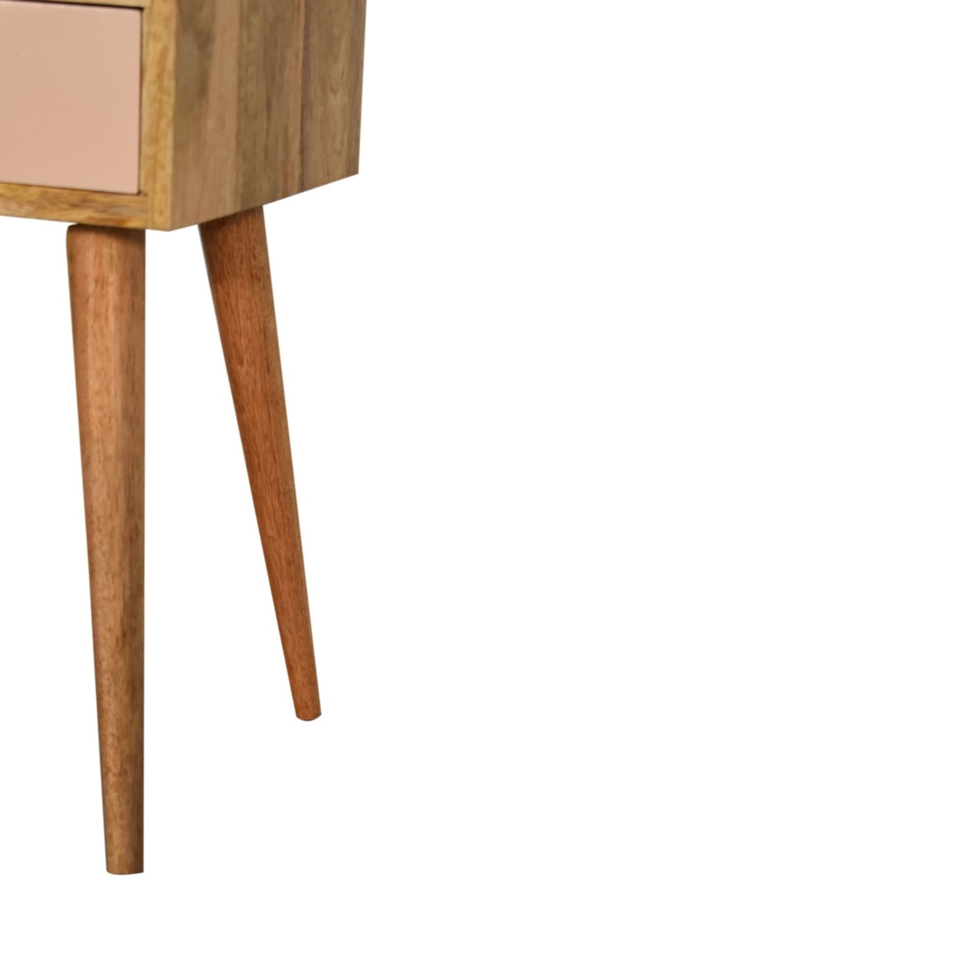 Hand-Painted Solid Mango Wood Bedside Table with Drawer - image 5
