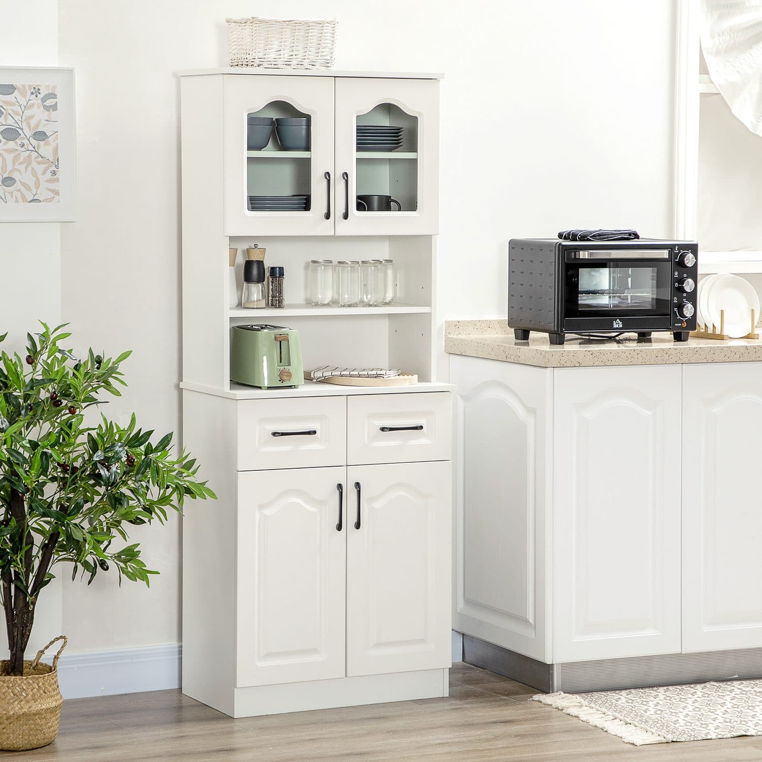 Tall White Kitchen Cupboard - image 2