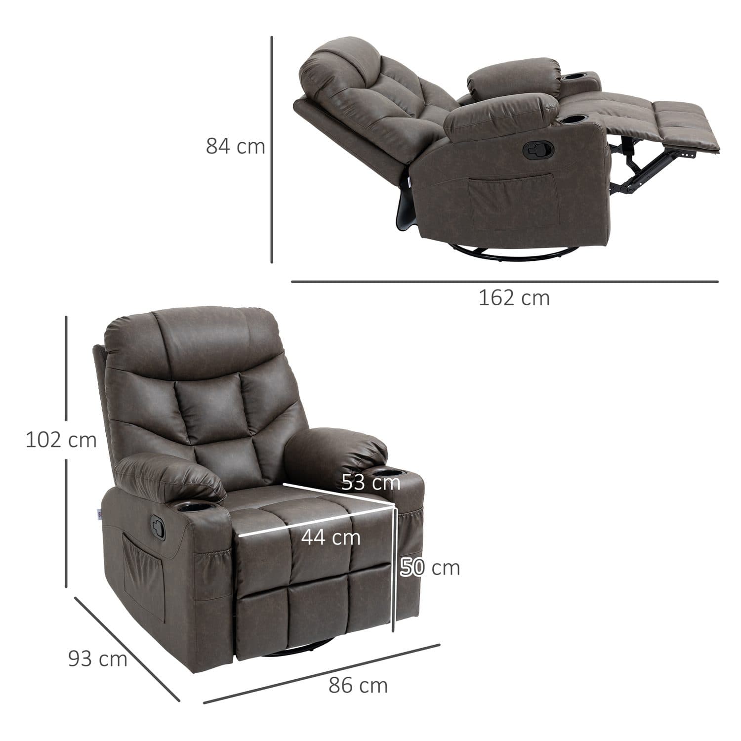 Sink Into Comfort with this Brown Faux Leather Recliner - image 3