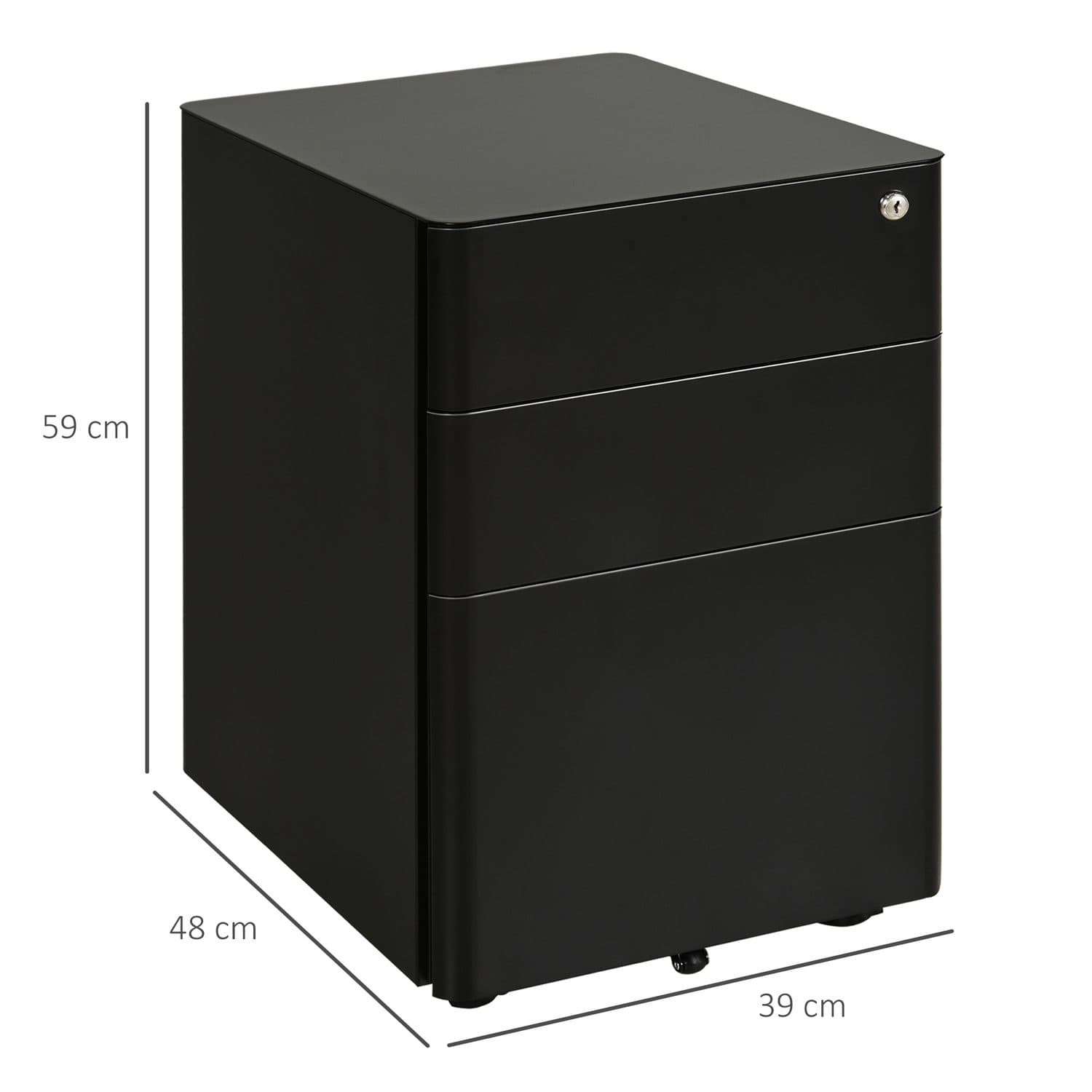 Secure Your Workspace with the Vinsetto 3-Drawer Filing Cabinet - image 3