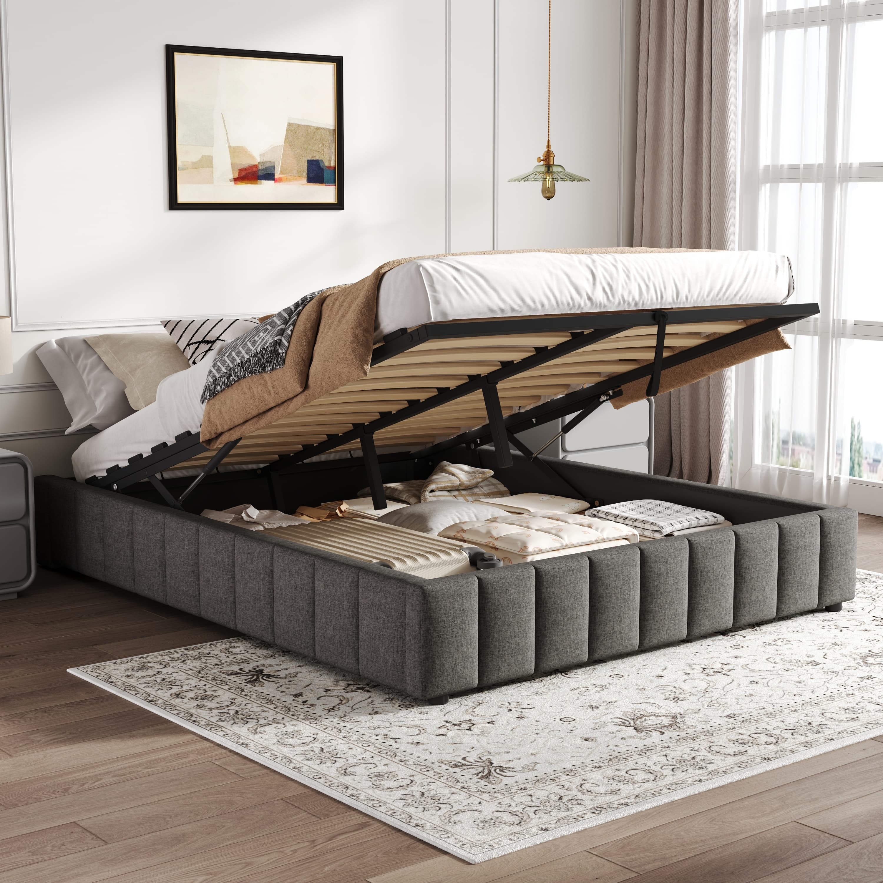 Stylish Double Ottoman Storage Bed - image 4