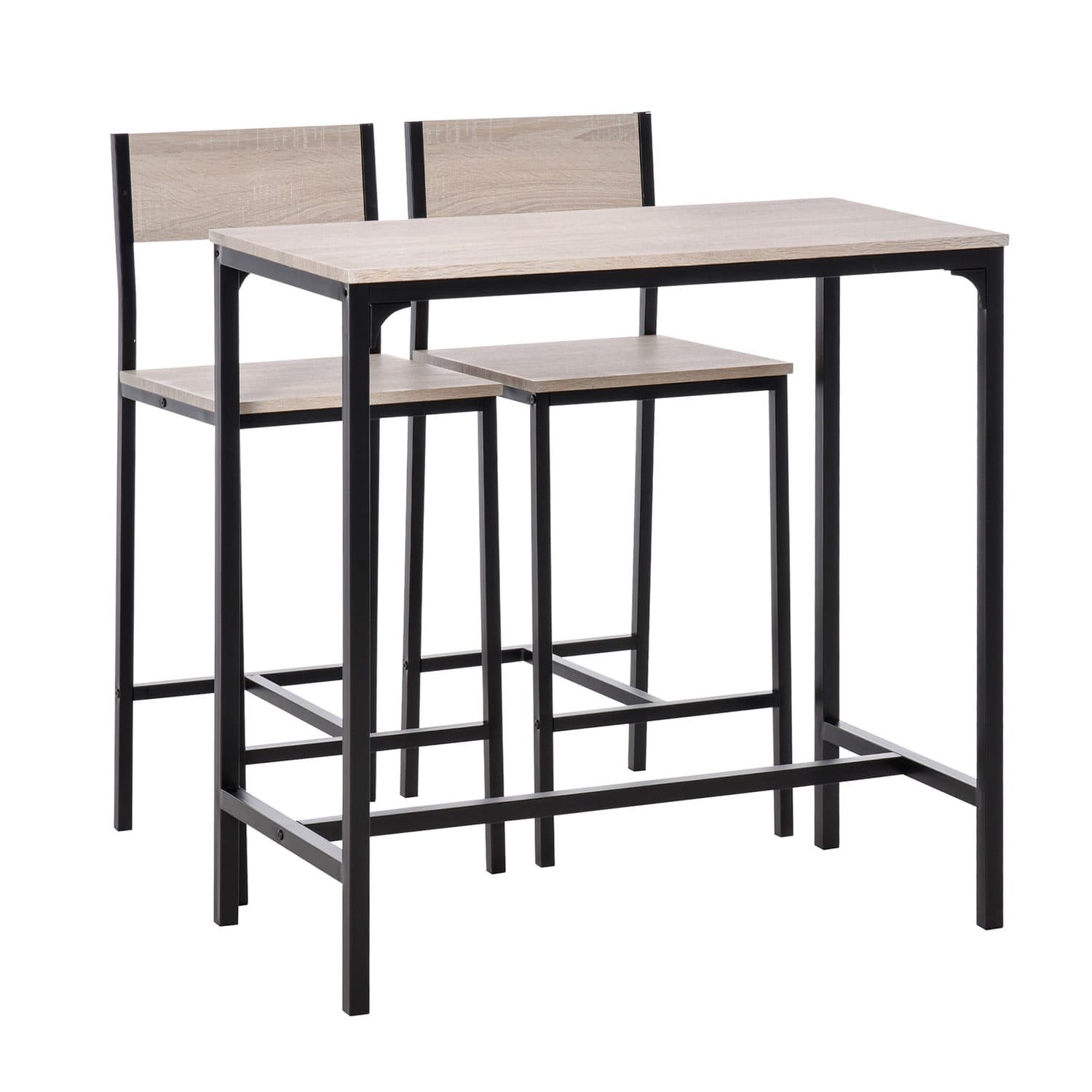 Industrial Breakfast Bar - Natural wood finish