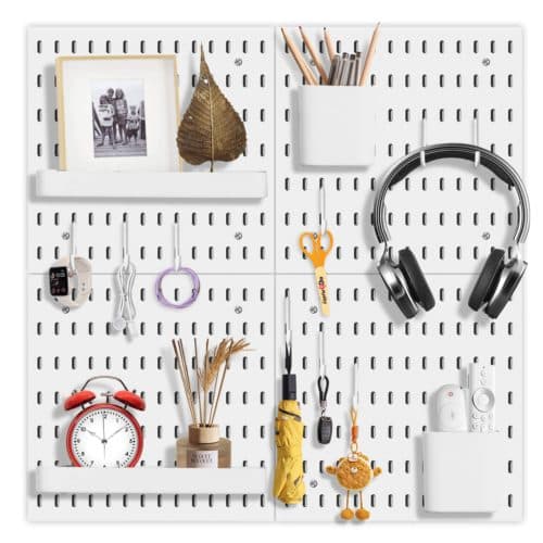 Wall Mounted Pegboard Storage for Tidy Tools - White