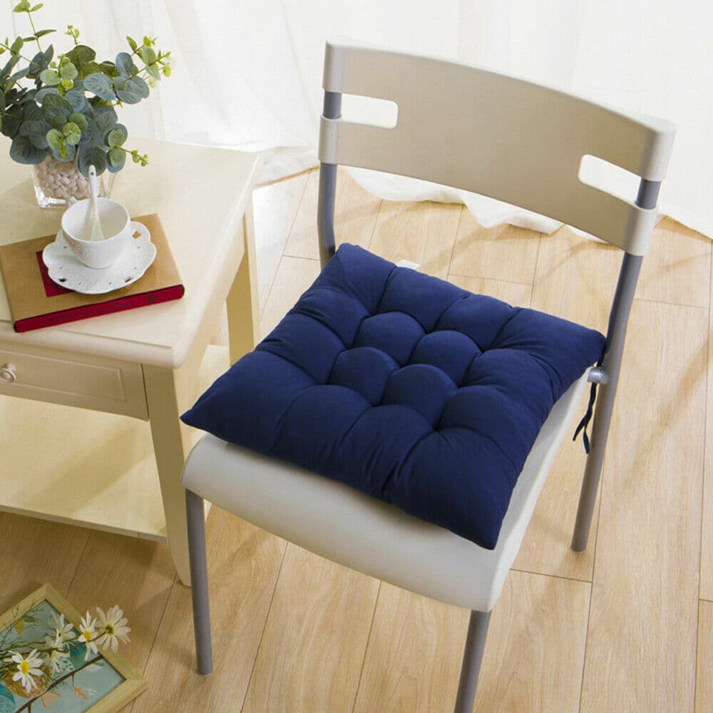 4 Pack Dark Blue Tie-On Chair Cushions - image 3
