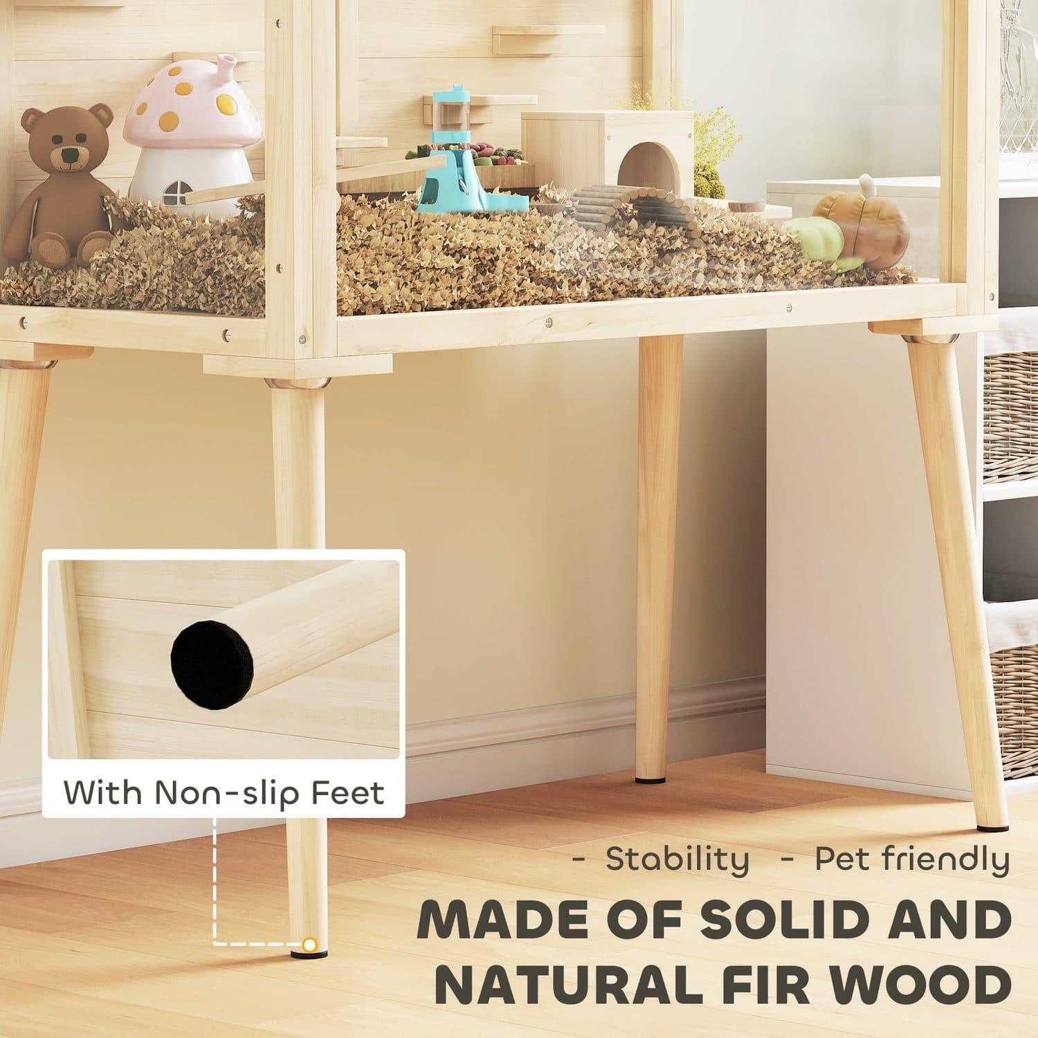 PawHut Wooden Hamster Cage for Gerbils and Hamsters - image 1