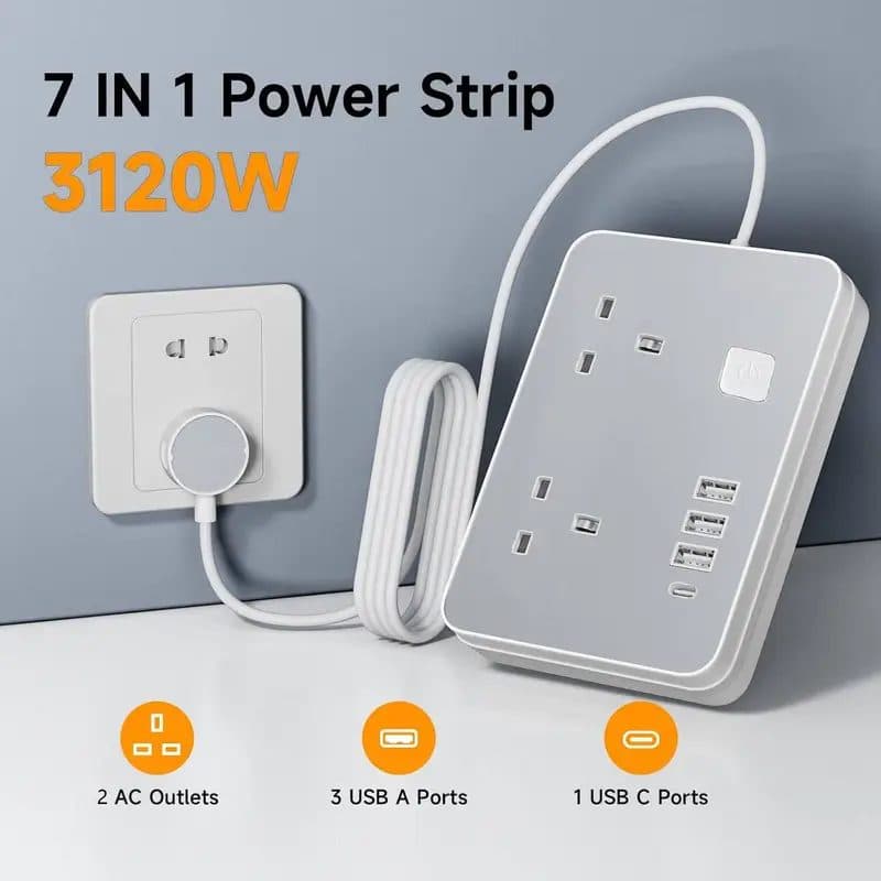 Two-Socket Extension Lead with USB Charging - image 2