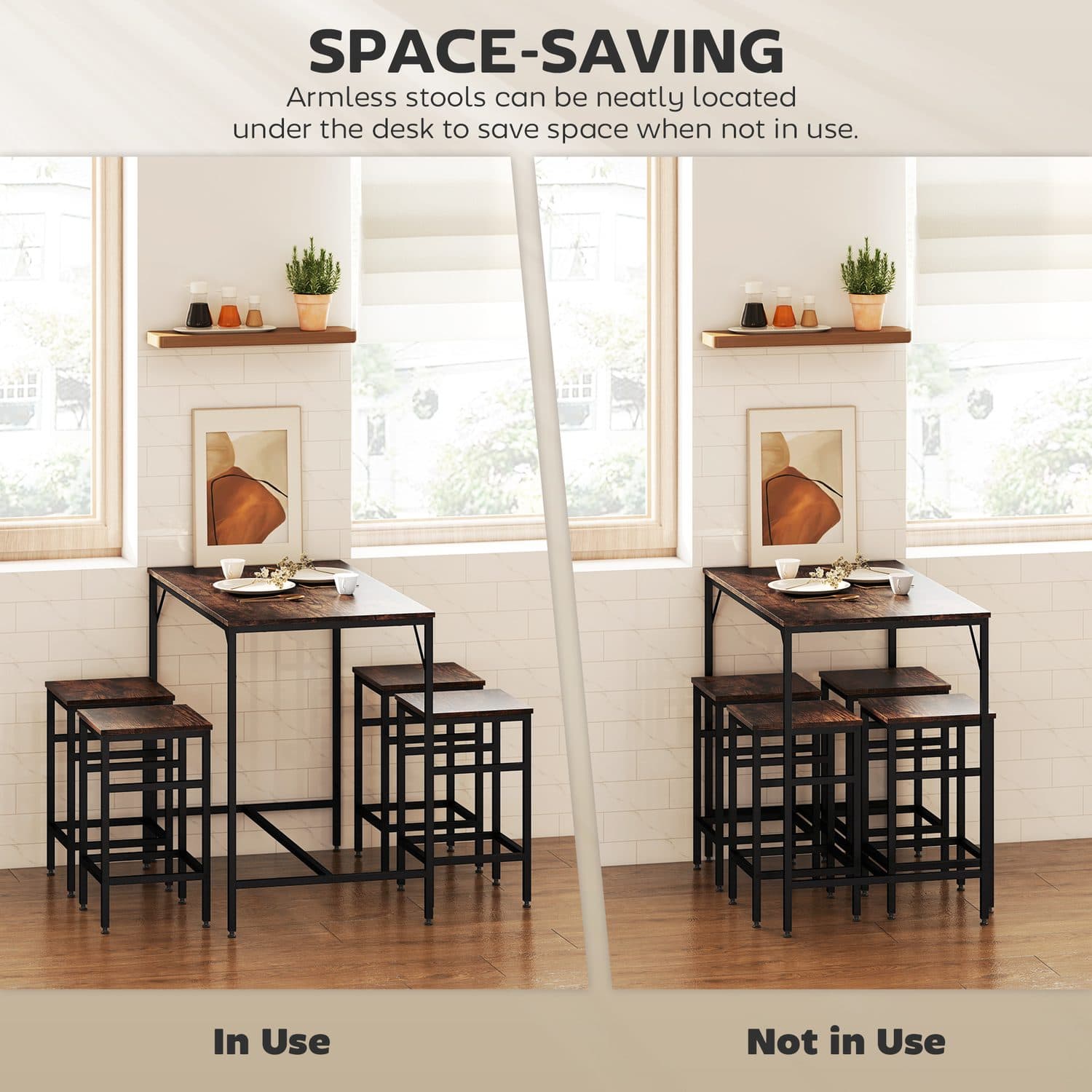 Space-Saving Breakfast Bar Set - image 3